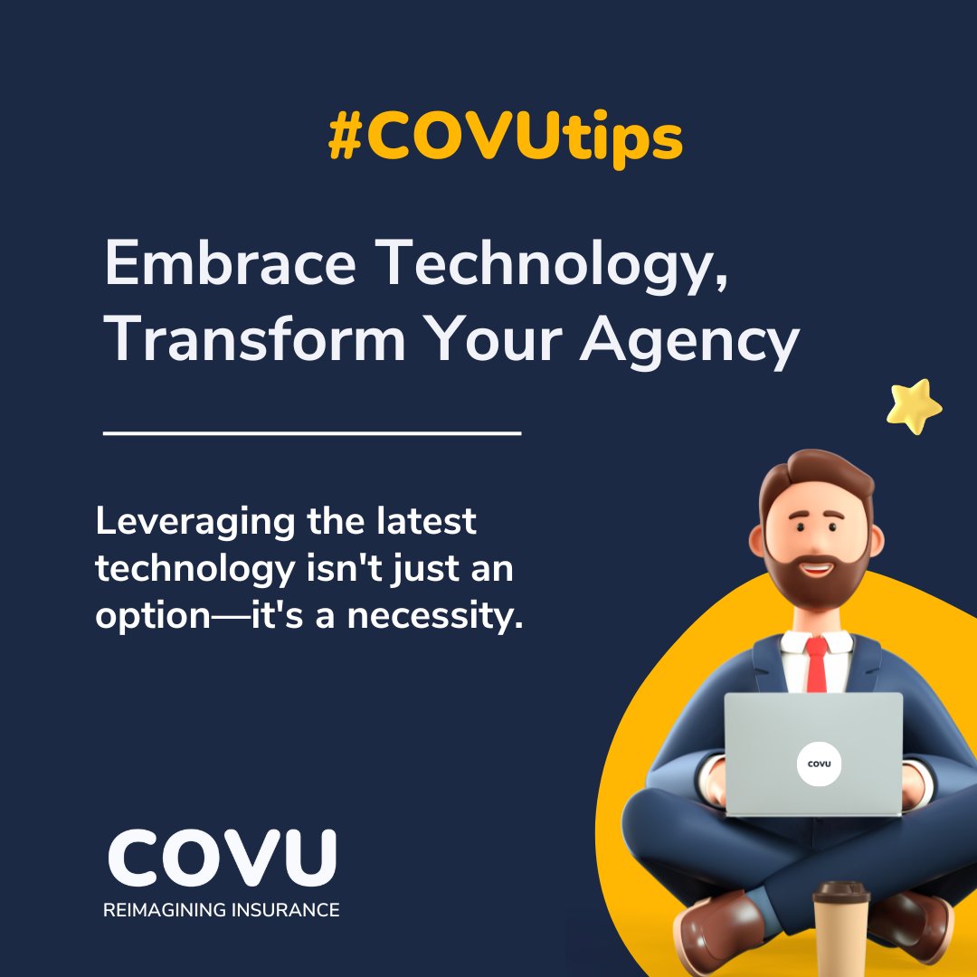 Let’s empower your agency to be more efficient and client-focused.

#COVU #COVUTips #insurance #insuranceagency #insuranceindustry #empowerment #technology #business #investment #tipoftheday #TechEmpowerment #InsuranceInnovation