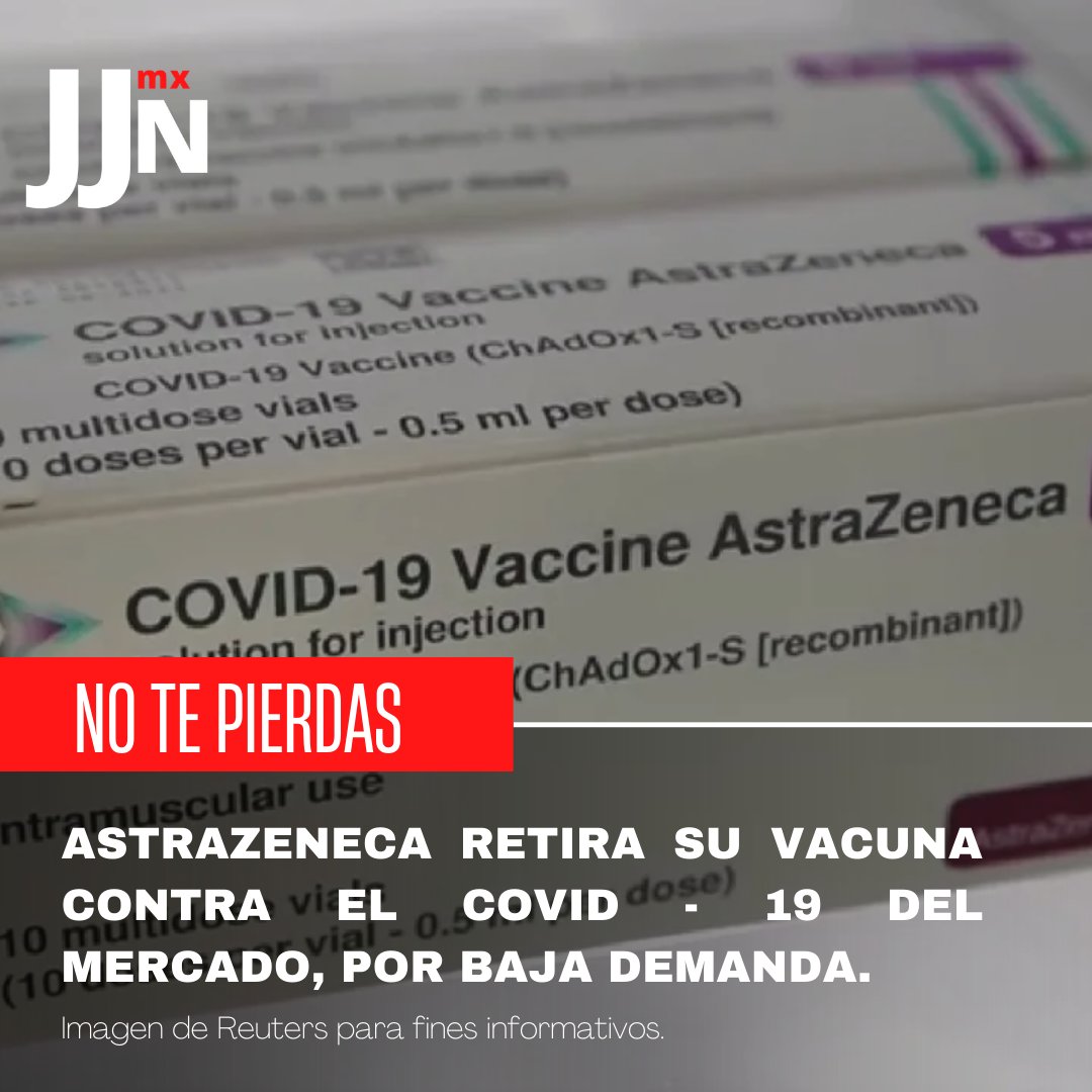 🌐No te lo pierdas, ¡AstraZeneca retira su vacuna contra el covid - 19 por baja demanda! 

📰Mantente al día con los sucesos más relevantes.            Síguenos para más coberturas internacionales.                       #Noticias #NoticiasInternacionales #NoTeLoPierdas