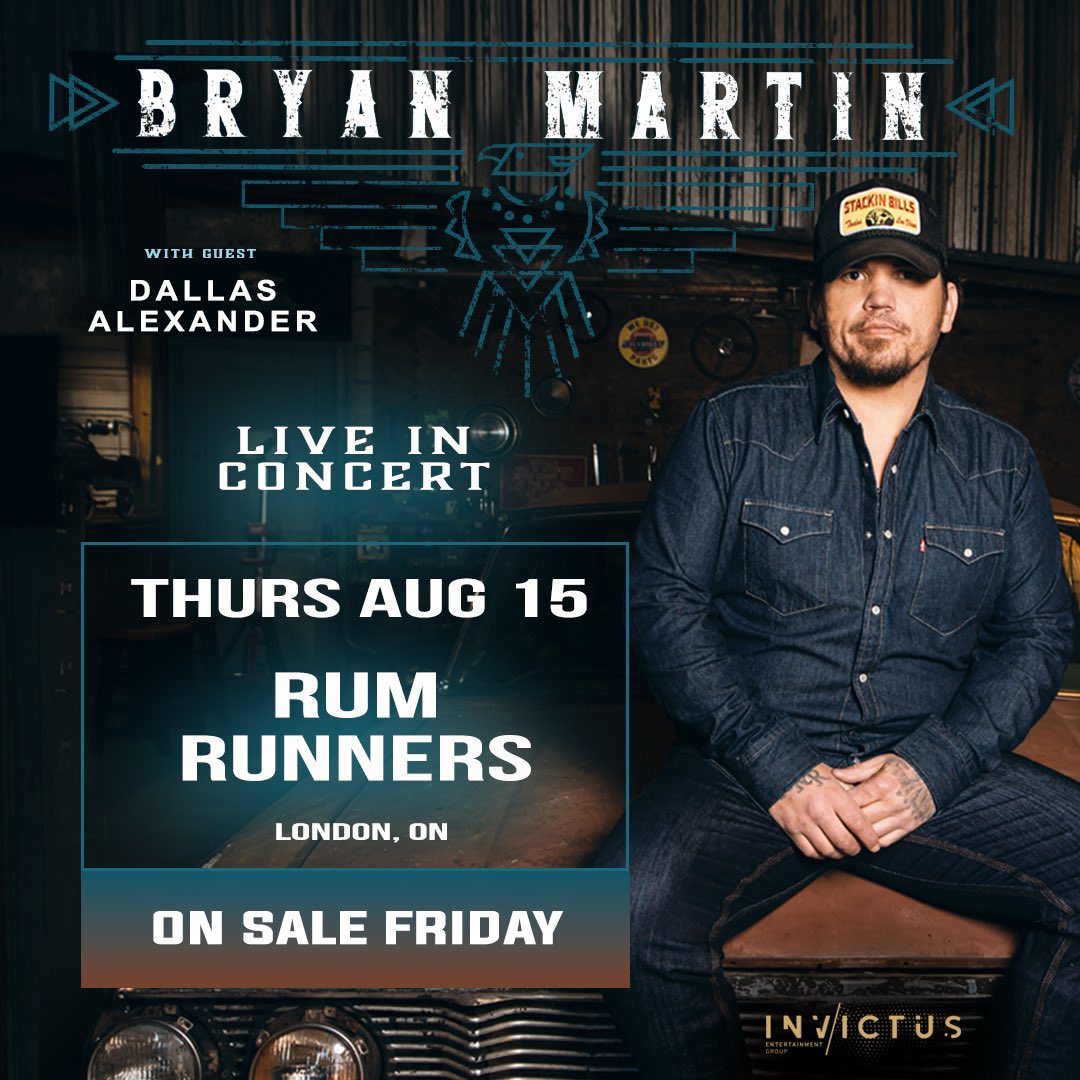 ‼️ ANNOUNCEMENT ‼️ Get ready to see breakthrough sensation Bryan Martin as his tour hits Rum Runners on August 15th, joined by special guest Dallas Alexander. 🎟️ Tickets on sale this Friday, May 10th at LondonMusicHall.com