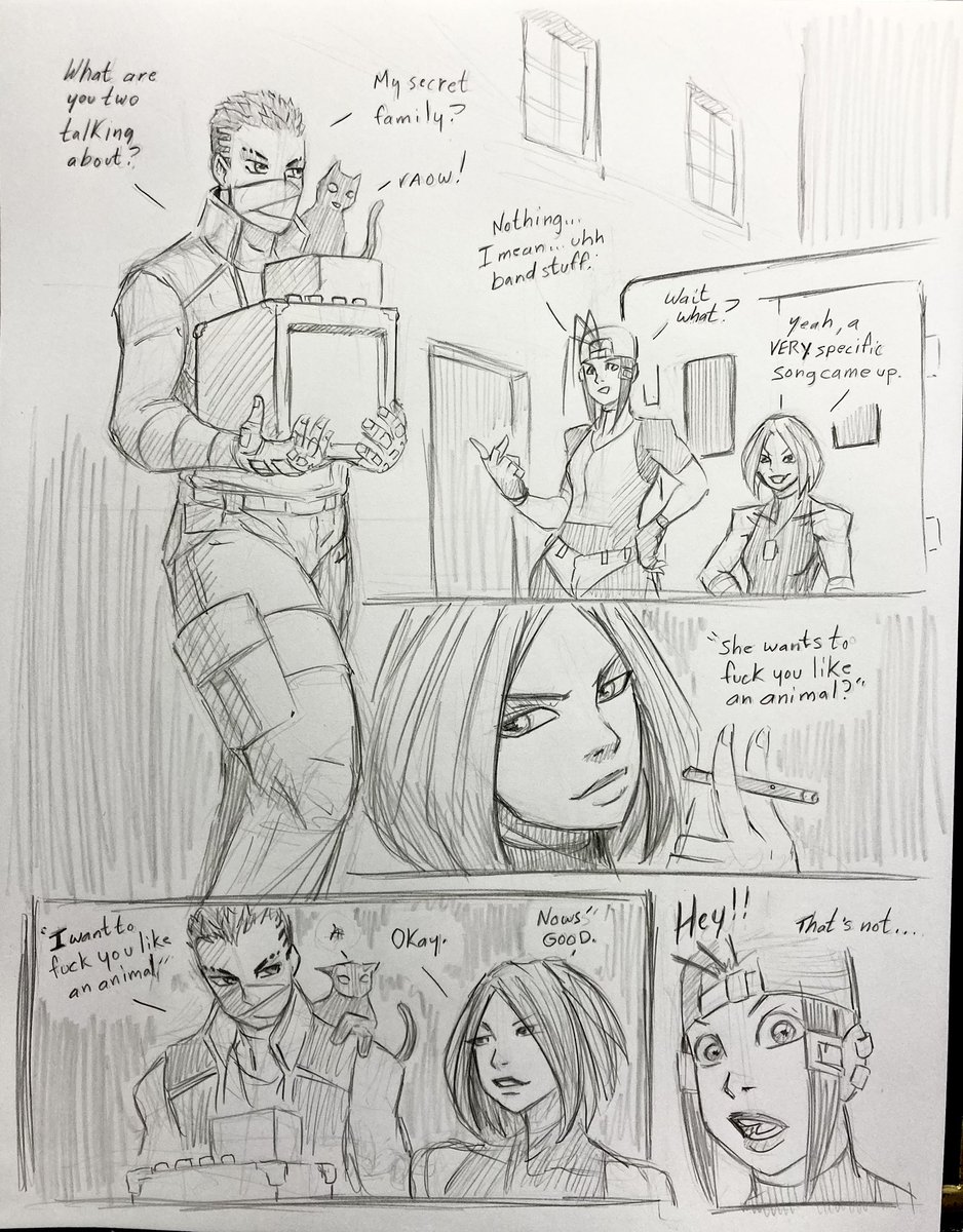 2nd sketch #comicpage of #Shadoboxxer Kim and Boomer.