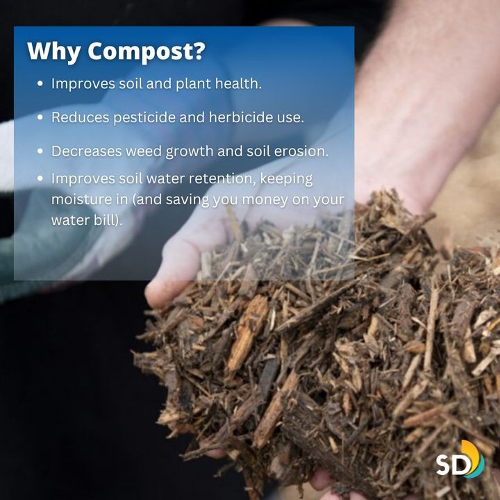 CityofSanDiego's tweet image. .#InternationalCompostAwarenessWeek +spring = perfect time to prepare soil for plant growth! City residents: self-load 2 cubic yards compost or 4-inch mulch for free. Learn more at miramargreenery.com or join the “Vermicomposting Basics” webinar today: bit.ly/3PR0Te0