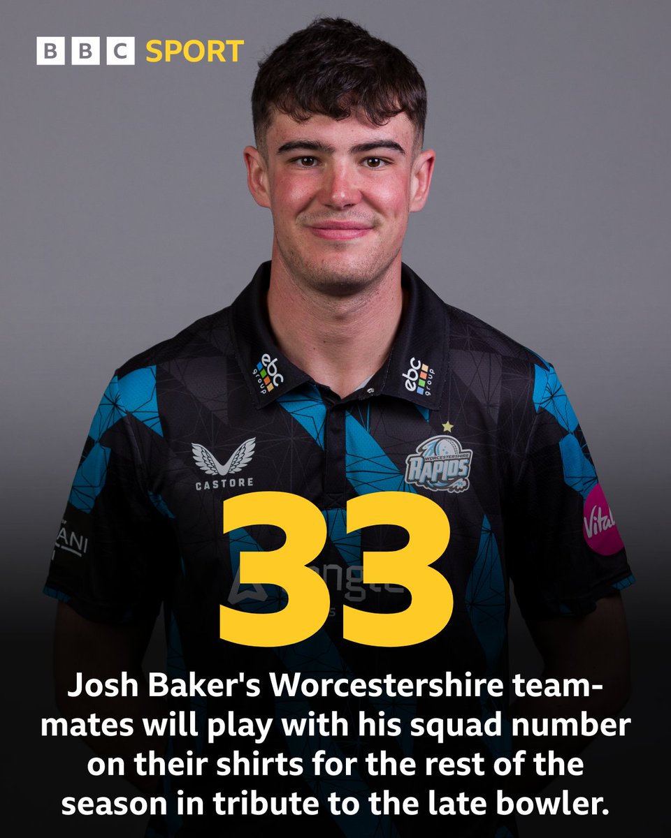 Josh Baker's number 33 will be stamped underneath the club's crest on the front of Worcestershire shirts ❤️