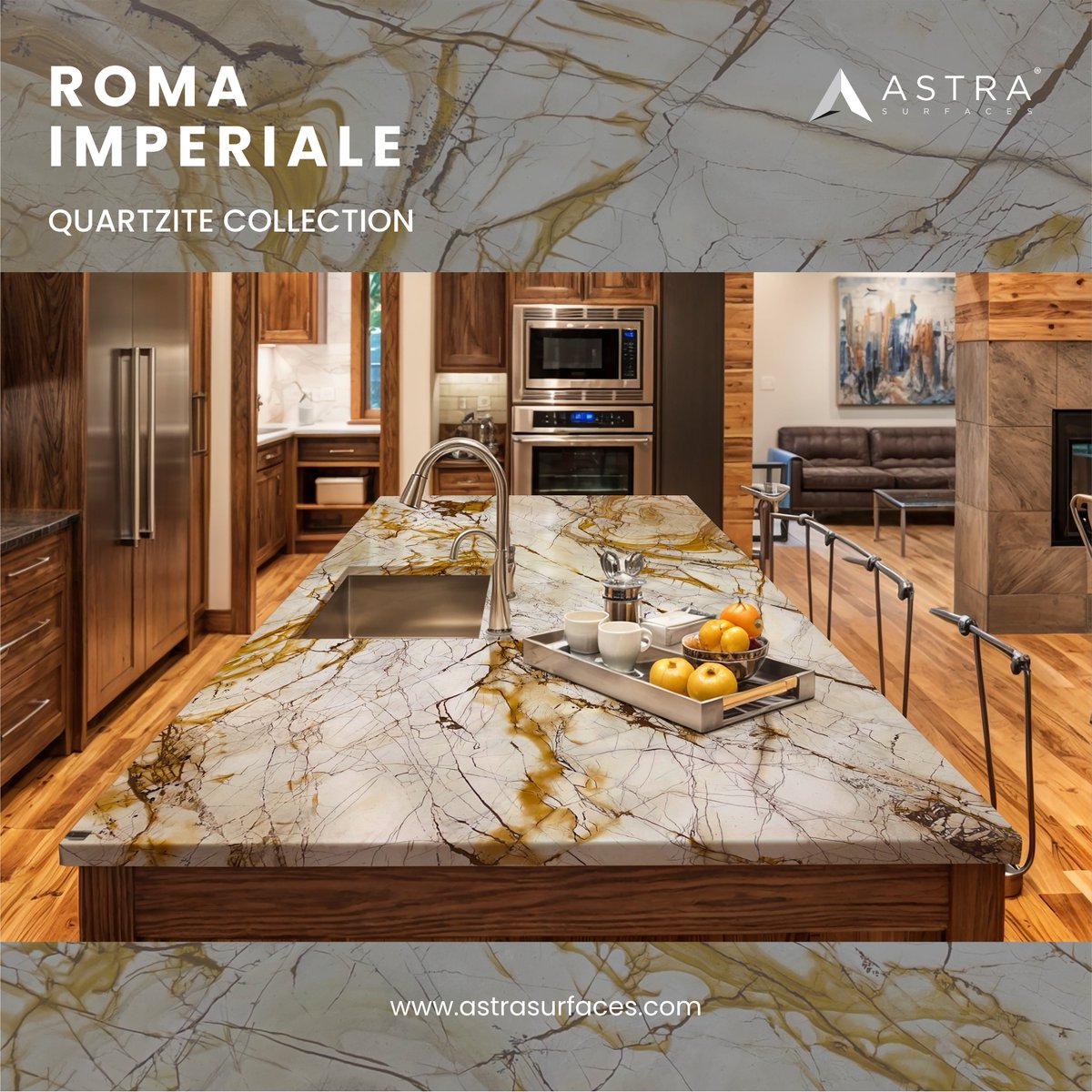 Discover Roma Imperiale #Quartzite #countertops : durable, versatile, and elegantly timeless, perfect for creating lasting beauty in your #interiorspace

#naturalstone #countertops #countertopideas #kitchendecor #decorideas #renovation #homerenovation #homeremodeling #kitchen