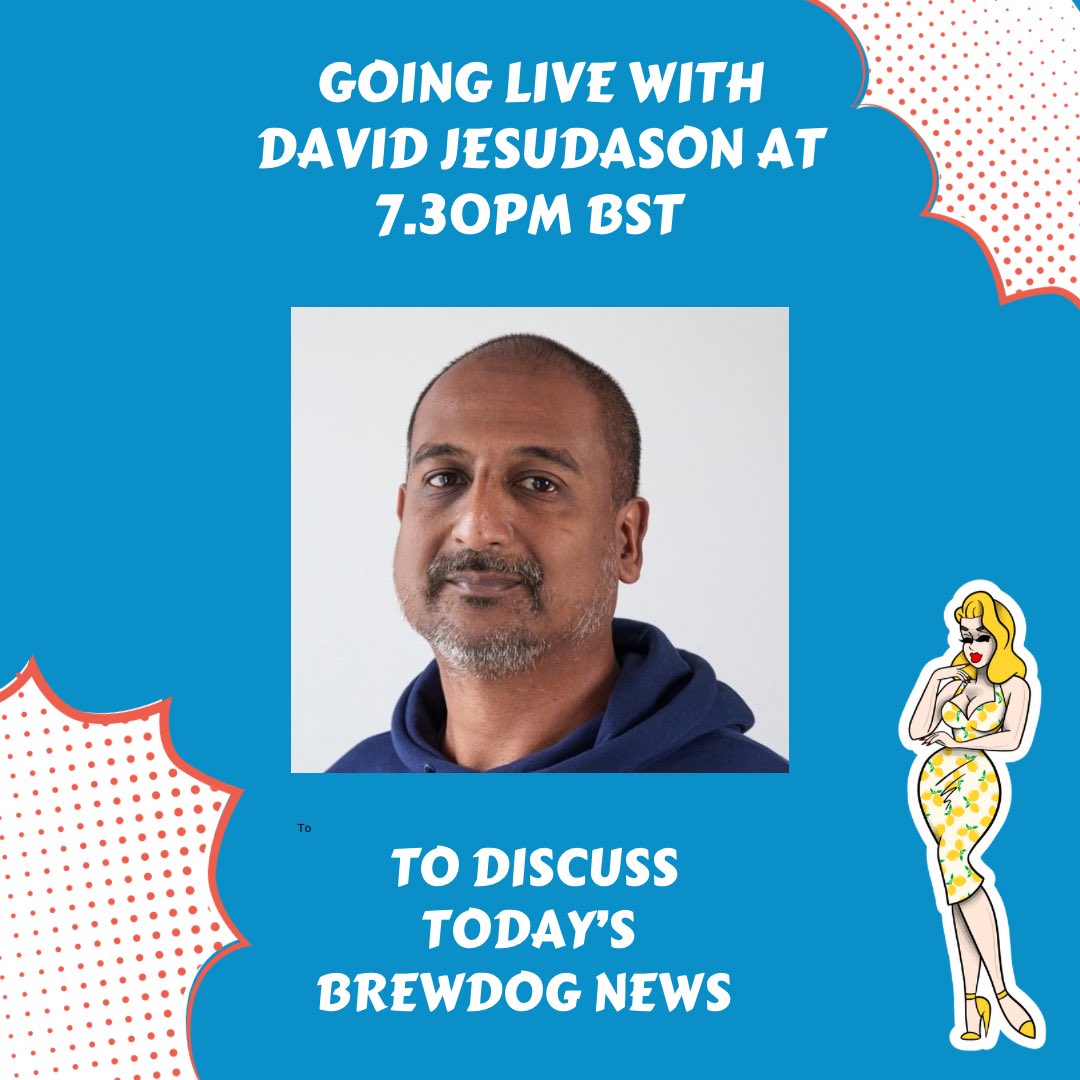 Join @DavidJesudason and I on Instagram Live at 7.30pm BST where we’ll be discussing today’s Brewdog news 📣 instagram.com/craftbeerpinup/ #brewdog #beertwitter