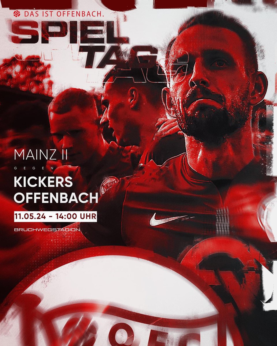 Das letzte Auswärtsspiel der Saison steht an! Am Samstag ist der OFC im Bruchwegstadion beim 1. FSV Mainz 05 II zu Gast. 🔴⚪️ #M05OFC #kickersoffenbach #nurderOFC