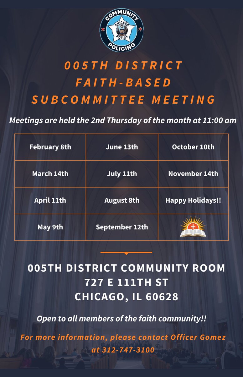 Members of the Faith Community are welcome to join us TOMORROW, May 9th at 11:00 am for our monthly Faith-Based Subcommittee Meeting.