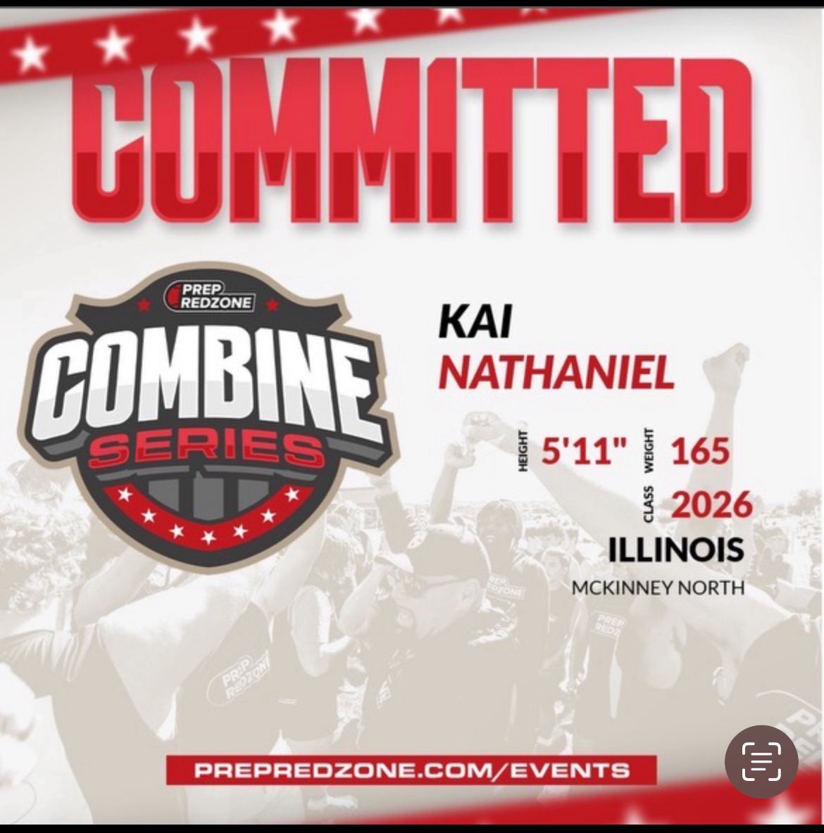 Couldn’t make it to the combine in FortWorth, glad to still be able to compete in Illinois this Saturday! @PrepRedzoneIL @JcaAthletics @McKinneyNorthHS @HilltoppersFB