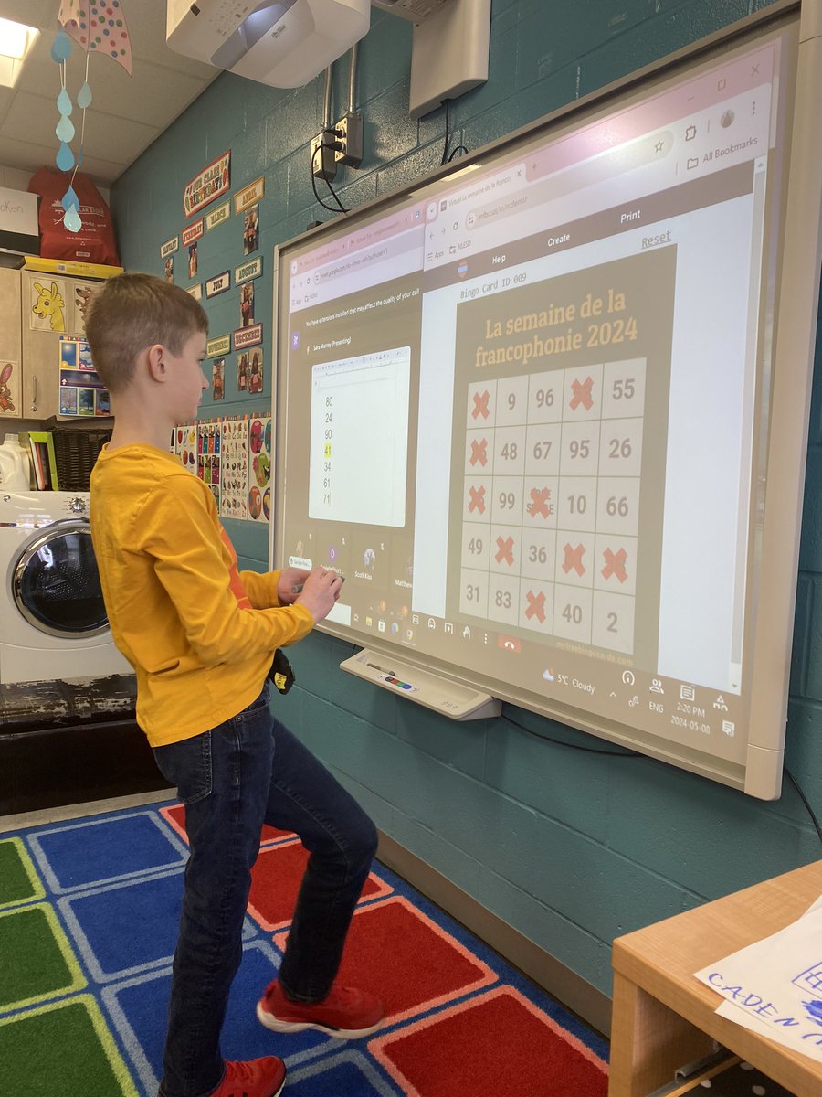 Enjoying French Bingo for “la semaine de la francophonie”! C was a great bingo dabber but unfortunately we didn’t have many numbers!
