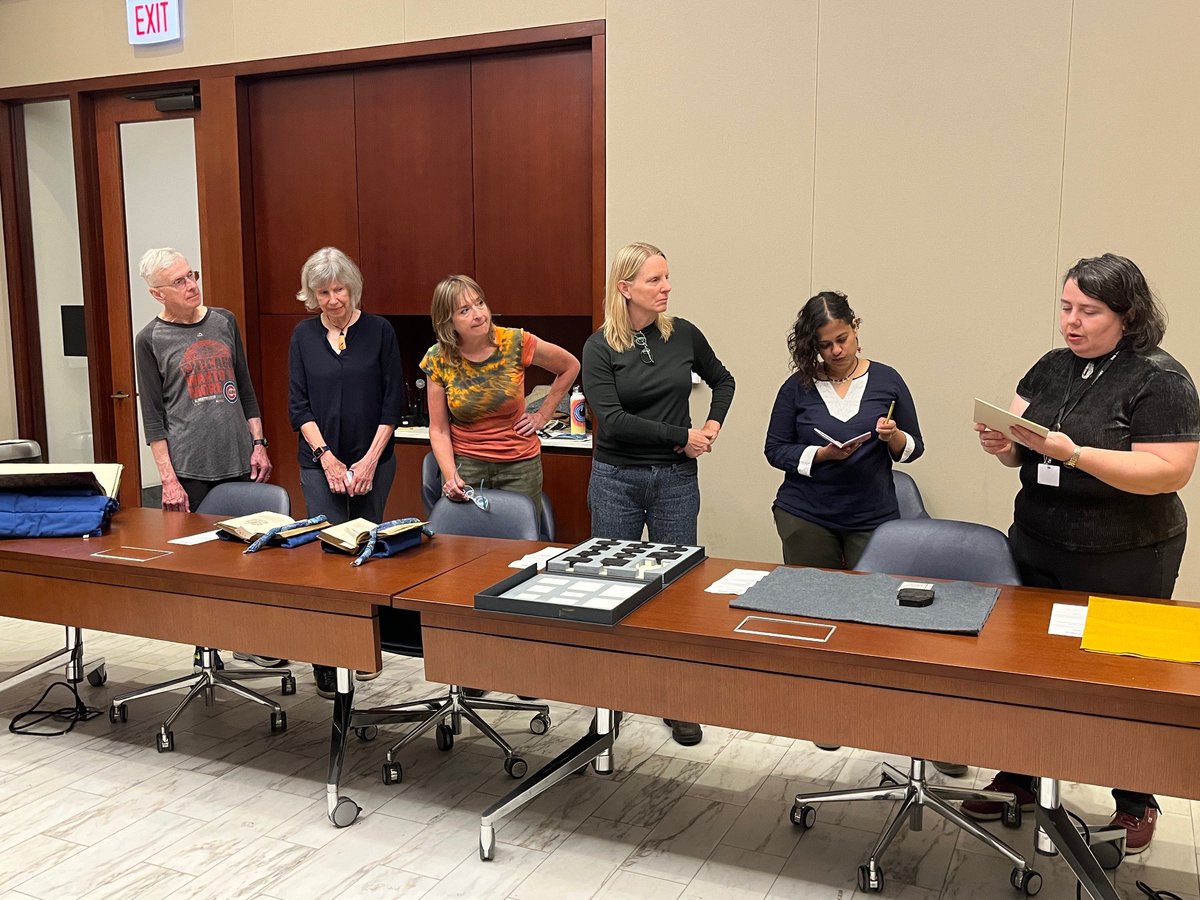 We were pleased to welcome @ABCbirds yesterday for a bird-focused collection presentation. Our guests enjoyed seeing Mark Catesby's 18th c. depictions of species like the Meadowlark and Sora rail. Our birds exhibition is slated to begin in June 2025.