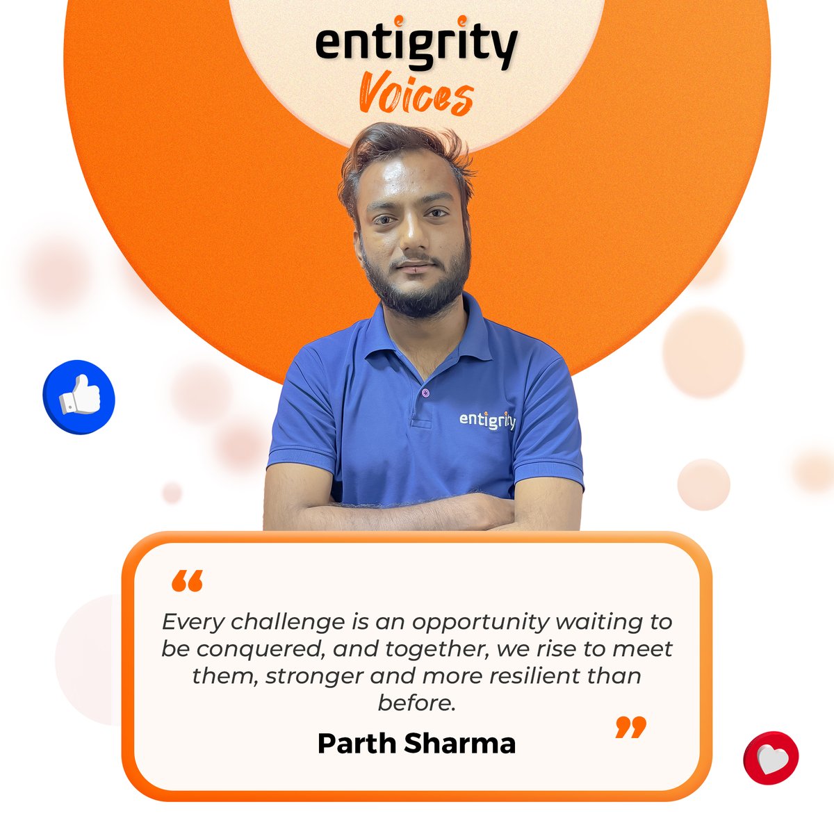 Facing challenges head-on is our mantra! Each obstacle is a chance to grow, evolve, and emerge even stronger. With unity as our strength, we tackle them as a team, fostering resilience and determination along the way. Together, we're unstoppable. #Entigrity #Teamwork