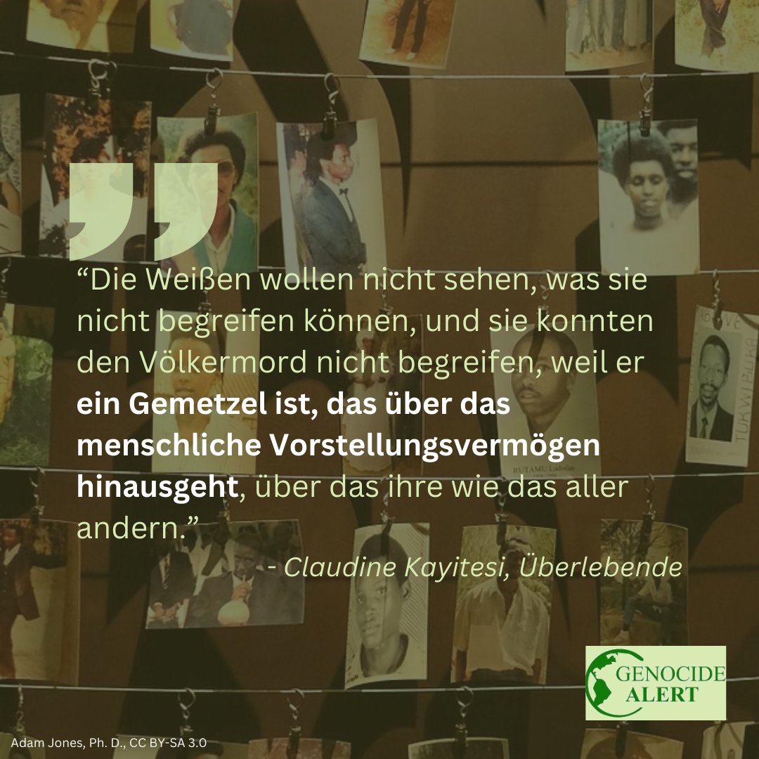 Tag 30/100 bis Tag 32/100
#100TageZusehen: Der Völkermord in #Ruanda 1994
#HeuteVor30Jahren
#OnThisDay #Kwibuka30 

Weitere Informationen: genocide-alert.de/projekte/100-t…

#VölkermordPrävention #KeinVergessen #genprev #Menschenrechte #NieWieder