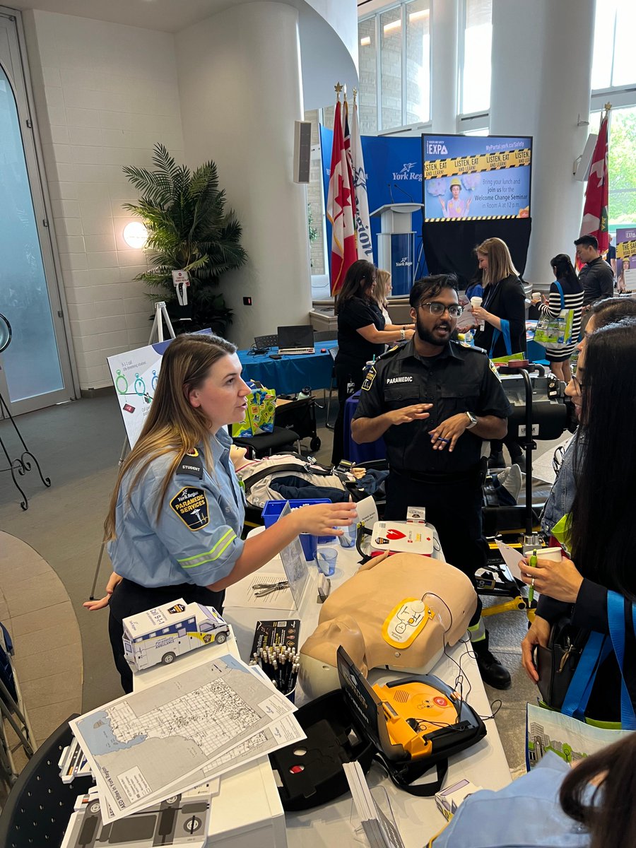 YorkParamedics's tweet photo. We are spotlighting the life-saving potential of AEDs and raising awareness about workplace health and safety at the North American Occupational Safety and Health Fair #NAOSH #NAOSHWeek https://t.co/zMmN2dooLN