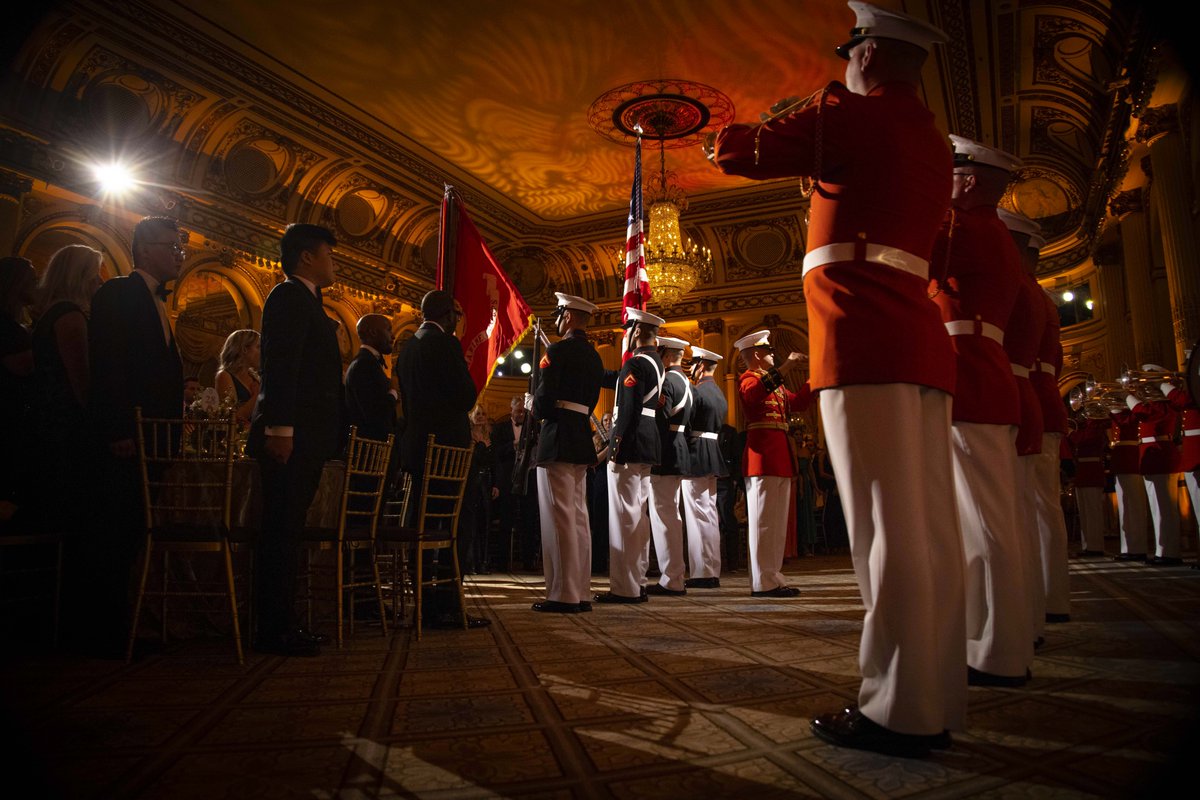 #Marines with “The Commandant’s Own” conduct a musical sequence during the Leatherneck Ball in New York City, May 2. The Marine Corps Scholarship Foundation honors the sacrifices of Marines and their families, and to date has provided more than $200M in educational benefits.