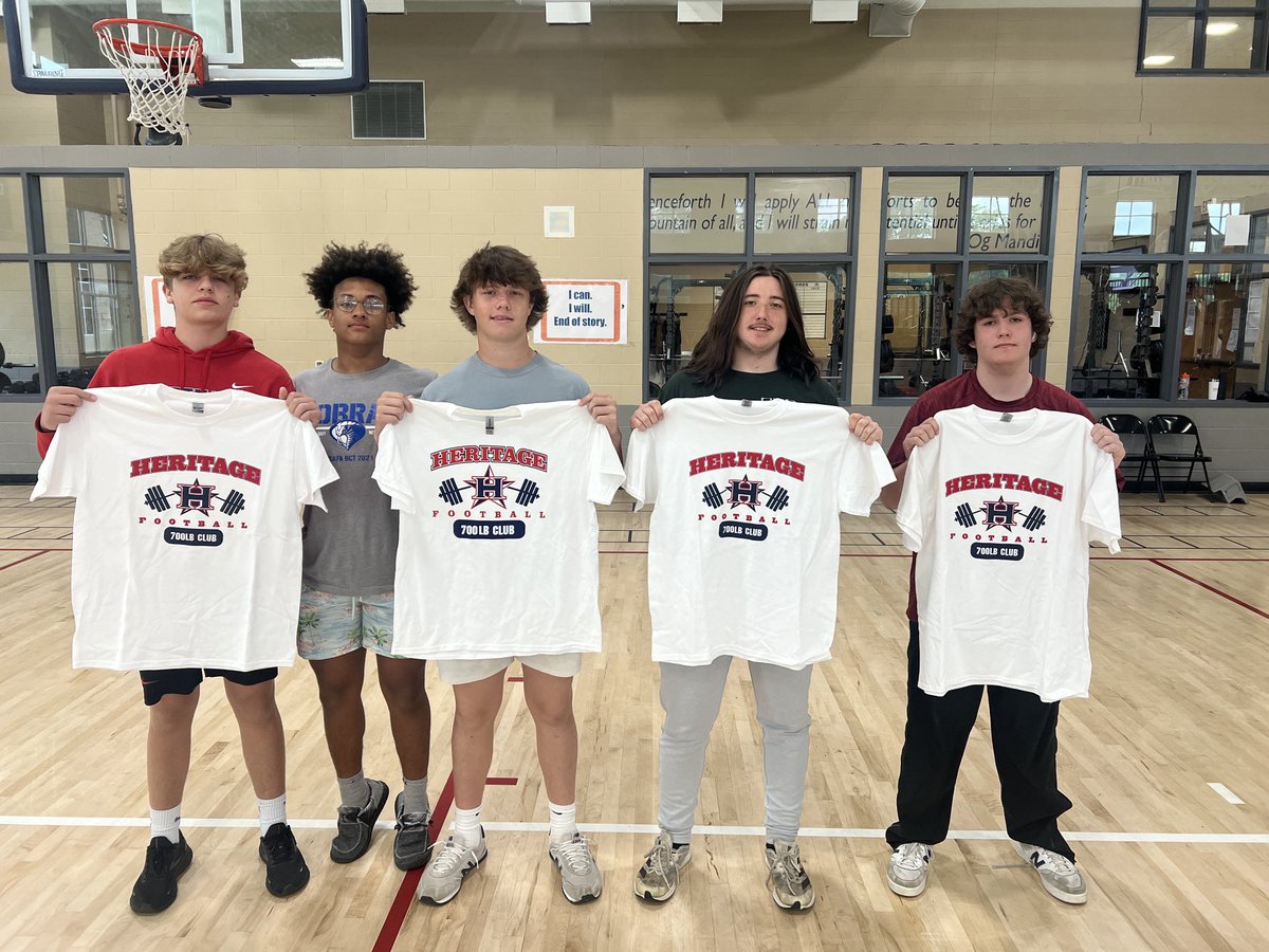 Newly inducted 700lb Club members:  Paxton Reed, Isaiah Awotula, Baker Capehart, Connor Sparks and DJ Smith.