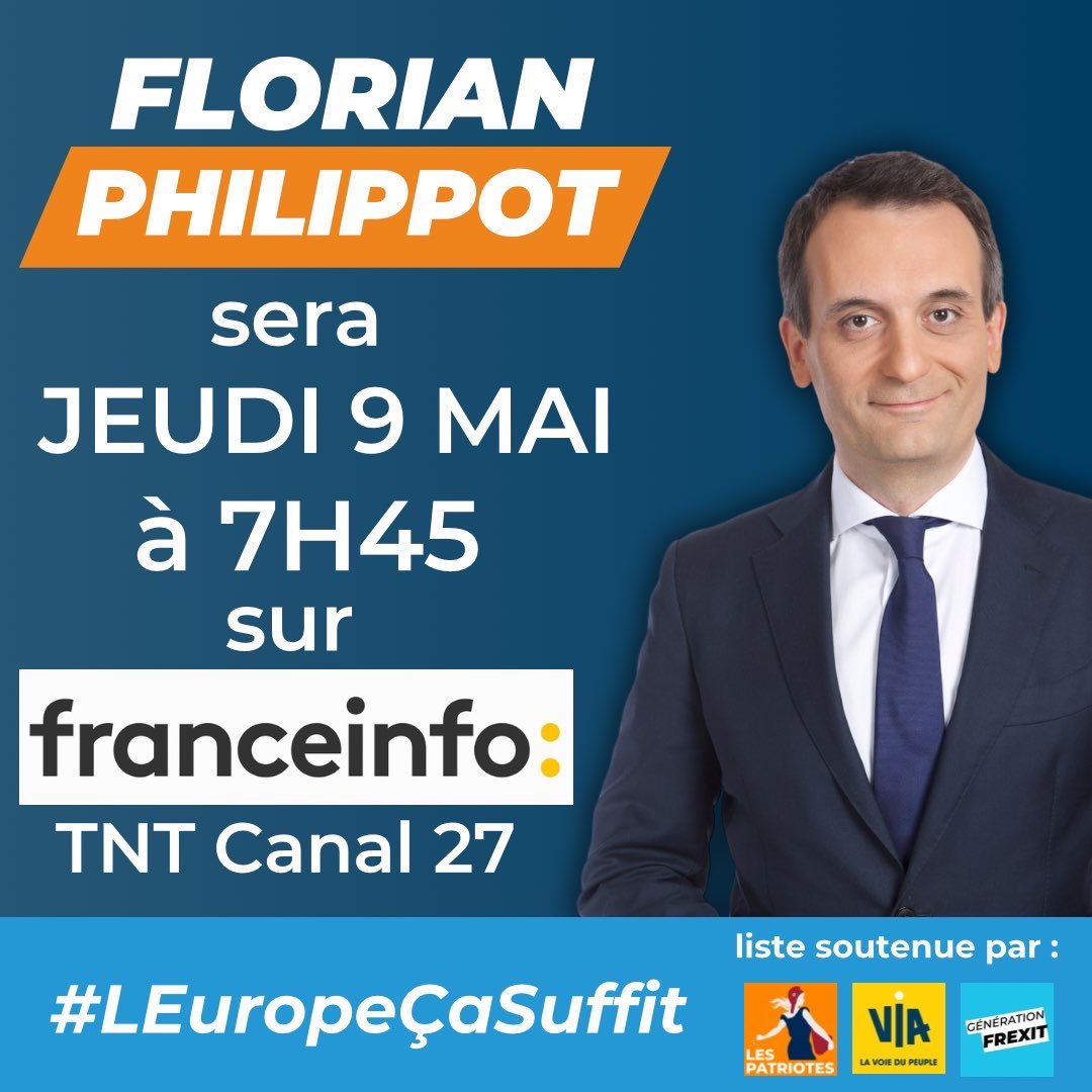 Rdv en direct ce jeudi 9 mai 7h45 pour la matinale de France Info TV