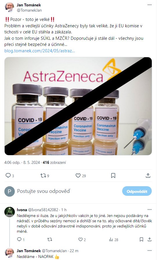 Yet another proof that anti-vaxxers never read.. 

novinky.cz/clanek/zahrani…

Ve skutečnosti AZ stahuje svou vakcínu sama kvůli dostupnějším moderním alternativám. 

Tak nechť internet nezapomene až se zase budpu škubat, jak si ověřují info atp.