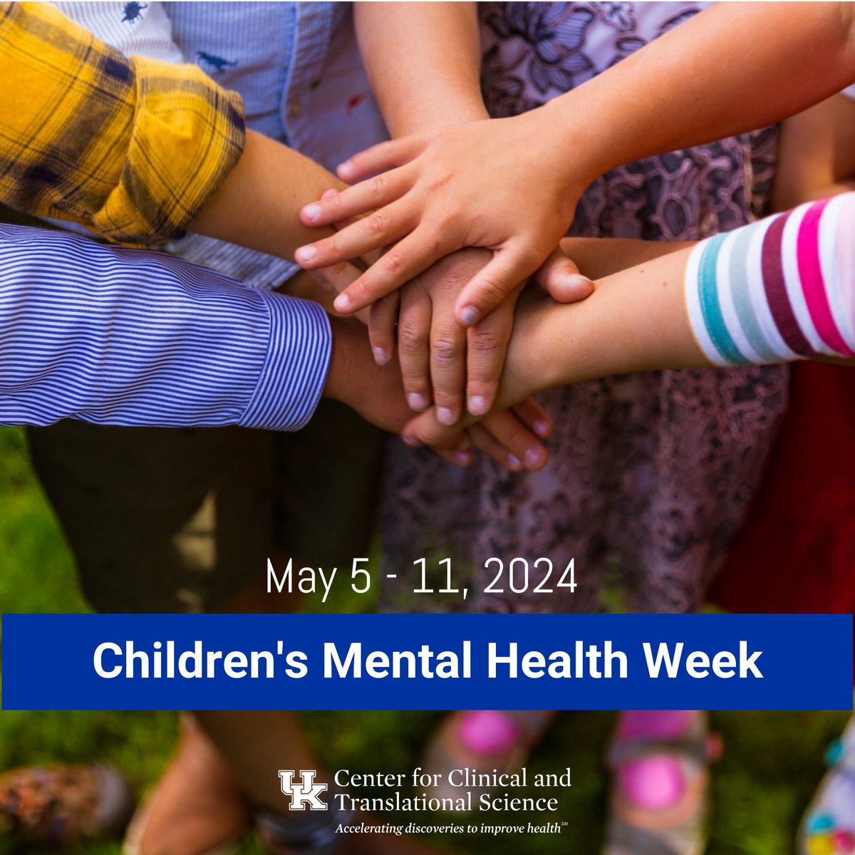 May 5th through May 11th is Children’s Mental Health Awareness Week. Researchers at UK’s Center for Clinical and Translational Science invite you to participate in studies related to Children’s Mental health. Children's Health Care studies: ccts.uky.edu/participate-re…