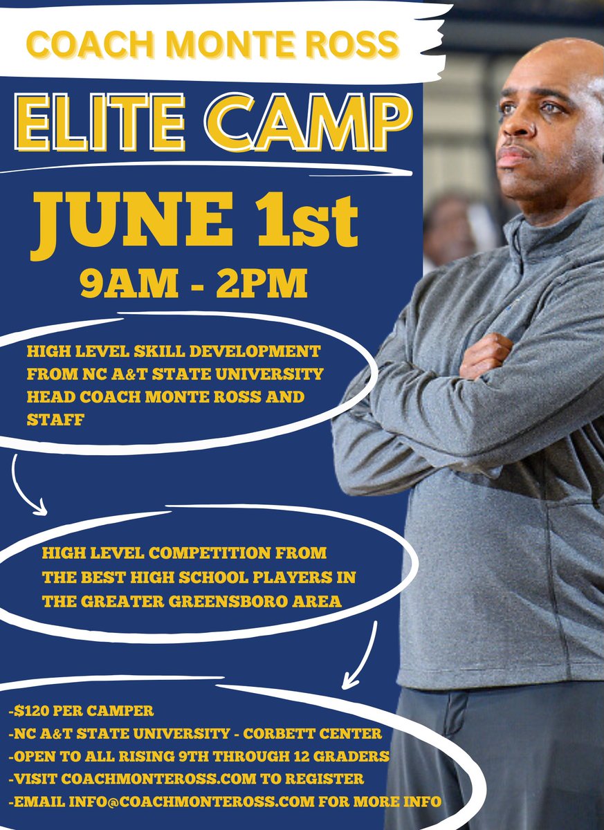 colindaly21's tweet photo. Come join us in Club Corbett on June 1st for the esteemed Coach Monte Ross Elite Camp! Limited spots available. Use the link below to register now!  https://t.co/NfhXUOOKB0 https://t.co/FTaMl90tY4