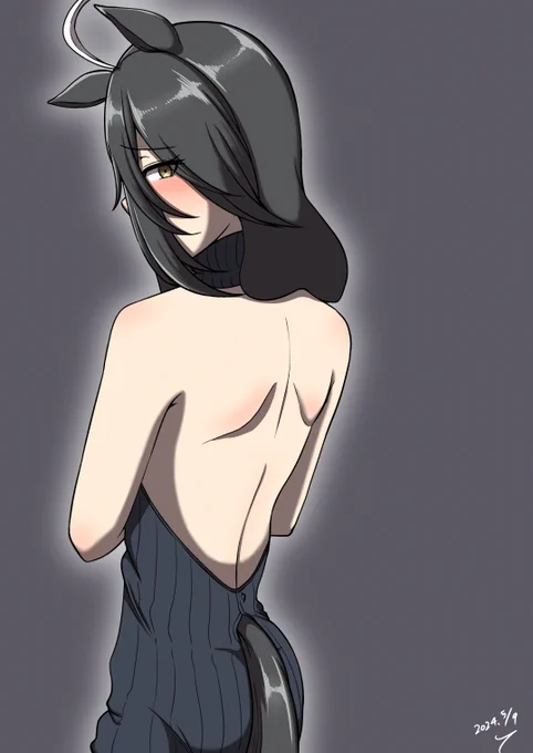 背……セクシー過ぎんだろ…… #マンハッタンカフェ #ウマ娘