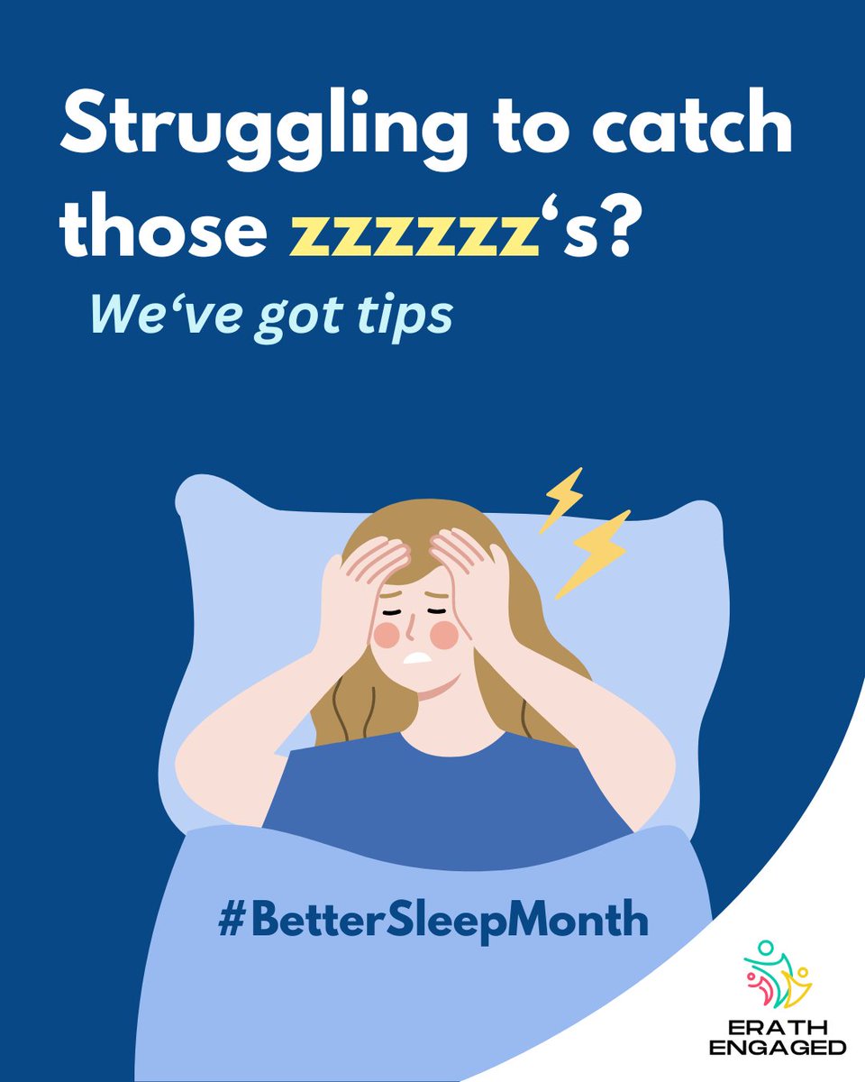 Struggling to catch those Zzz's? We've got tips!

⏰ Create a sleep schedule
🛀 Develop a relaxing bedtime routine
🛌 Optimize your sleep environment
👩‍💻 Limit screen time before bed
🏃‍♂️ Exercise regularly
👇 Share your best sleep tips in the comments below!

#BetterSleepMonth