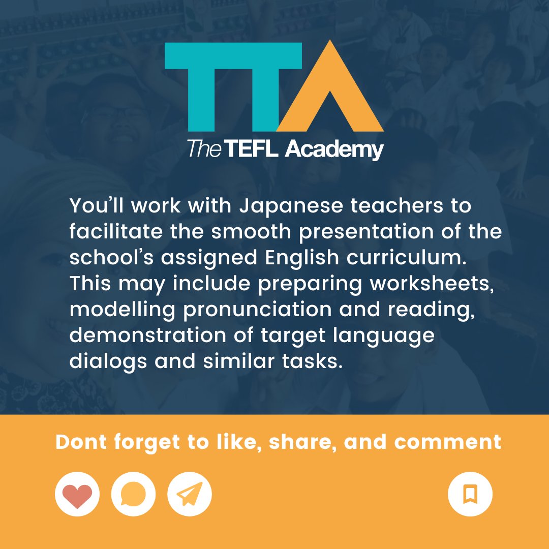 Here's our latest round-up:⁠
⁠
⭐TEACH ENGLISH IN JAPAN⭐⁠⁠
⁠ ⁠
✨ Interested in applying? Head to our Jobs Board: theteflacademy.com/blog/tefl-jobs…

#theteflacademy #tefl #teflcourse #teachenglish #englishteacher #teachonline #teachenglishonline #teflteacher #esl #CareerOpportunity