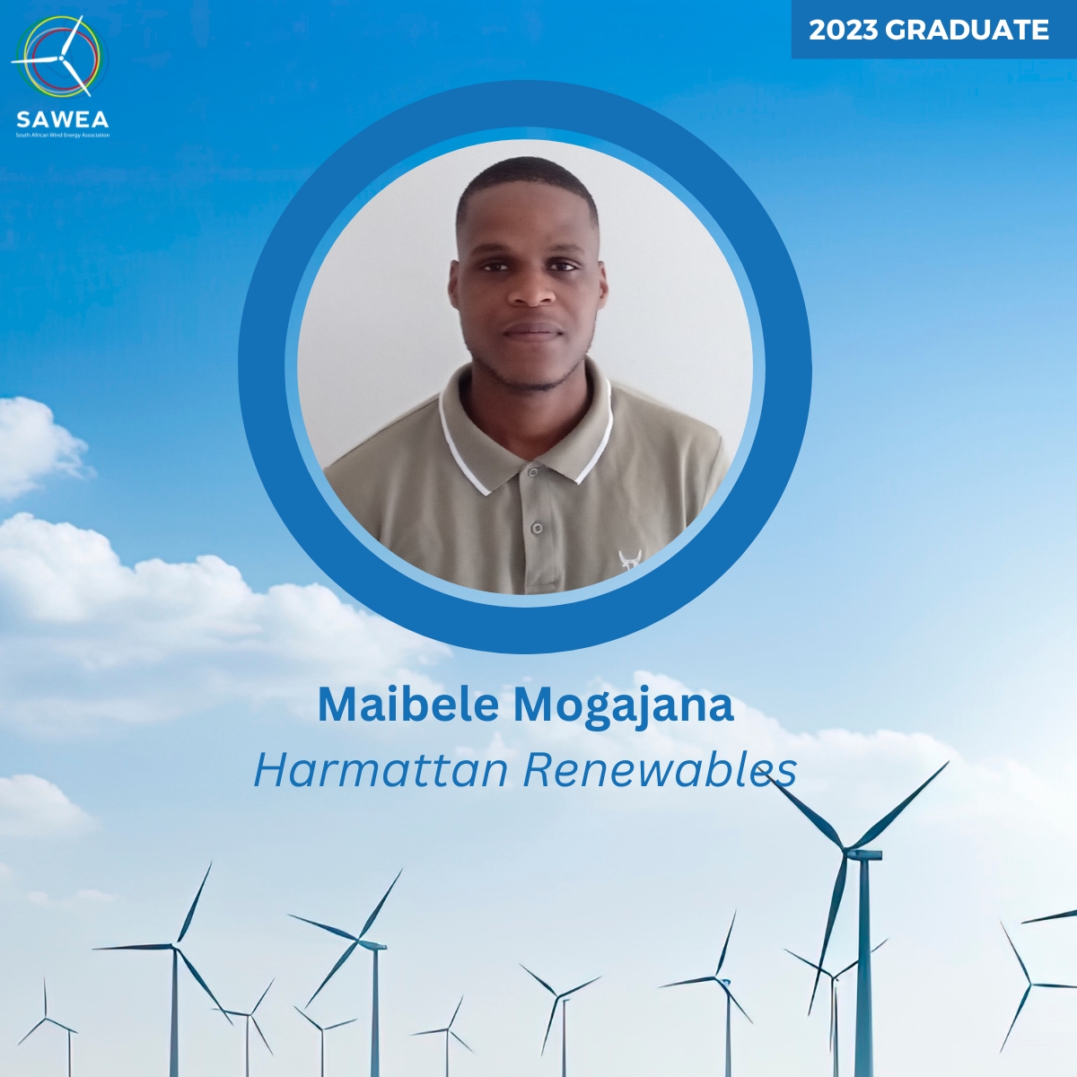 GRADUATE ALERT 👨‍🎓 Congratulations to Harmattan Renewables's intern, Maibele Rapula for completing his National Dip in financial accounting - Boston City Campus & Business College. #2023graduate #leadingwithwind #sawea