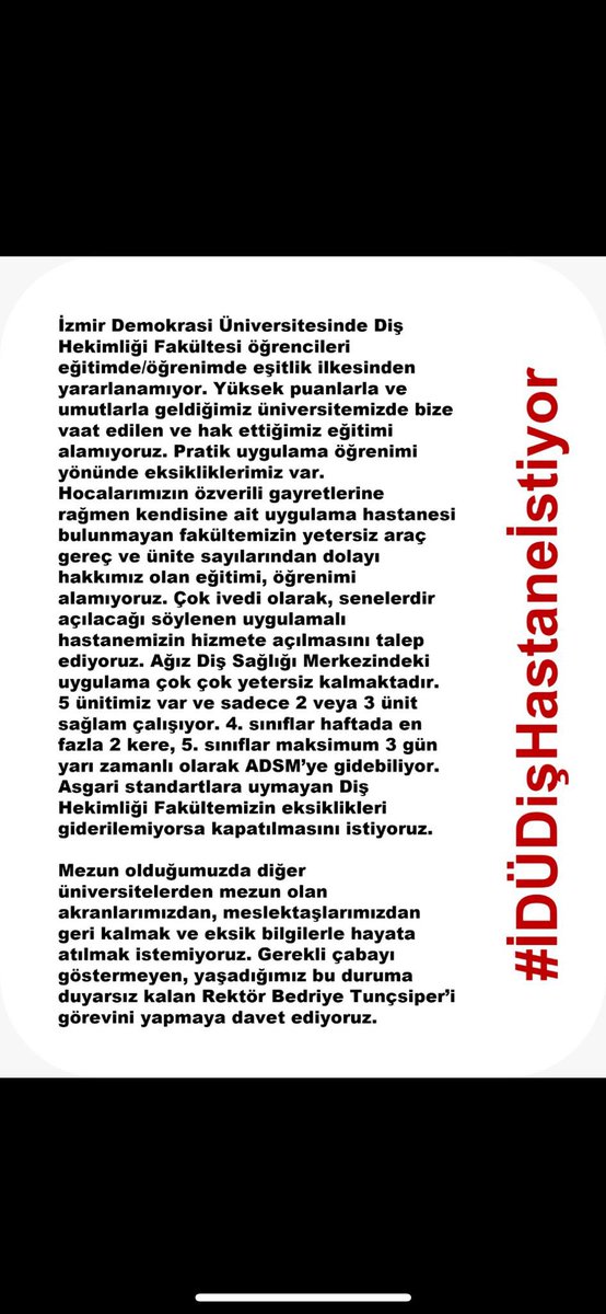 #idüdişhastaneistiyor