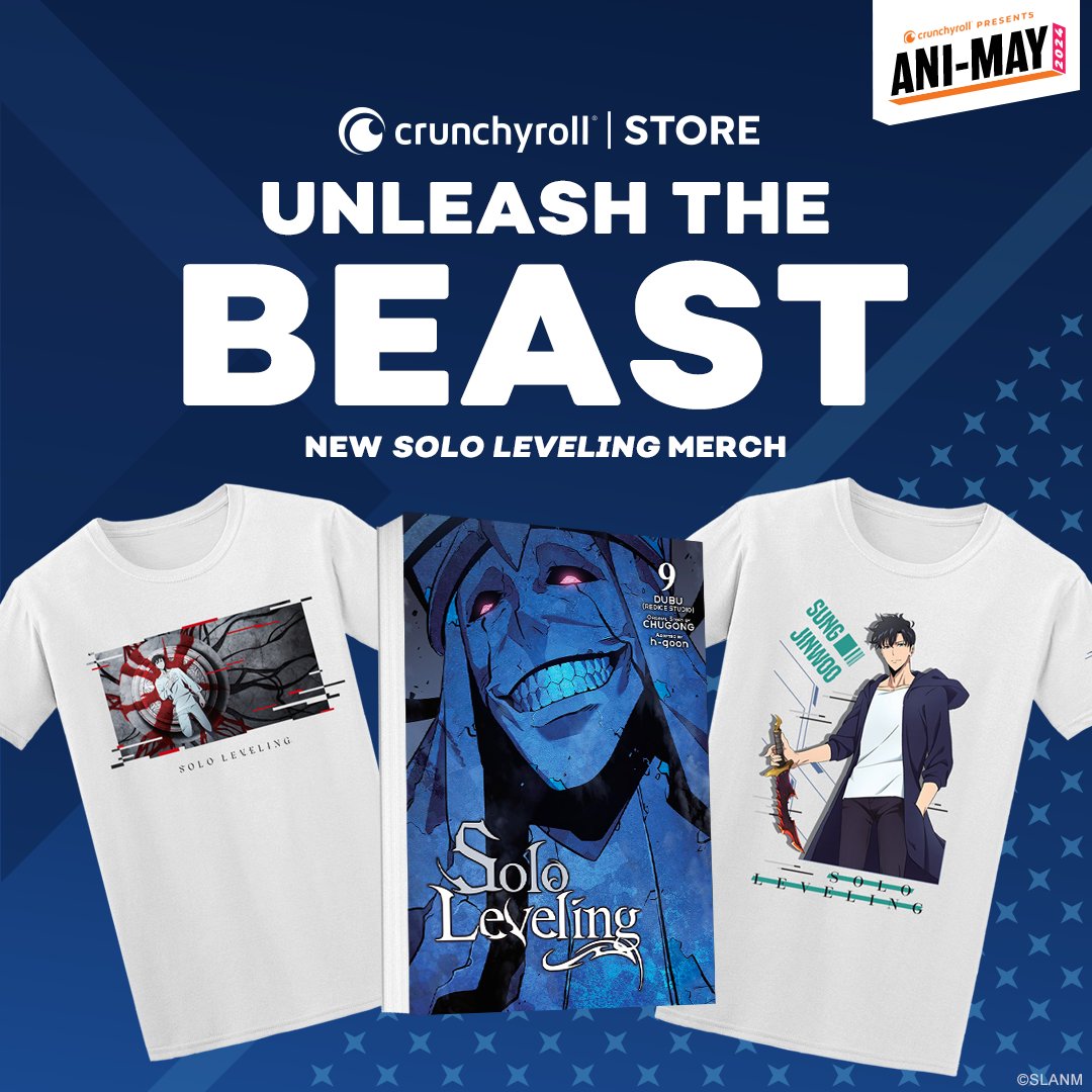 Kick off week two of #AniMay with new manhwa, apparel, and accessories from Solo Leveling! 🔥💥 Then, grab an extra power up with a FREE Crunchyroll-Hime pin with a $75+ in-stock purchase! 👉 GO: got.cr/animaywk2-tw