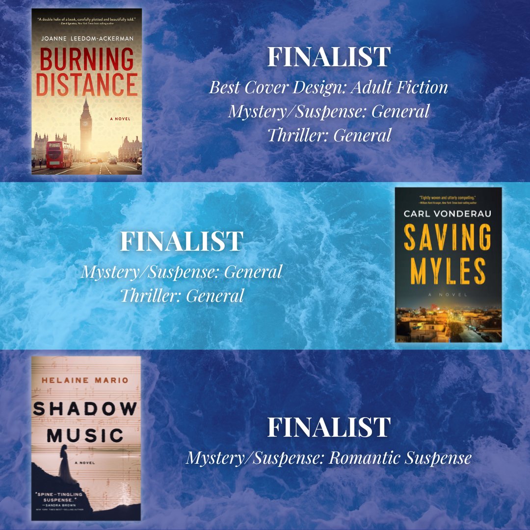 Congrats to the authors whose books were named finalists and winners in the 2024 American Legacy Book Awards! ⭐The Lost Concerto by @HelaineMario ⭐Second Term by @JM_AdamsAuthor ⭐Burning Distance by @jlajoanne ⭐Saving Myles by @CarlVonderau ⭐Shadow Music by Helaine Mario