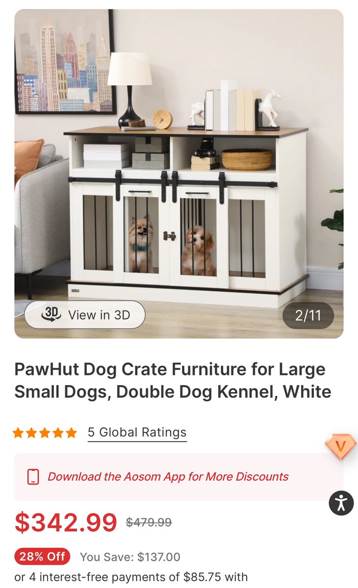 🐾Give your furry friend the ultimate comfort & style with this PawHut Dog Crate Furniture! Perfect for large dogs, with a removable divider for 2 small dogs, & convenient storage space.

🇺🇸USA: USD $342.99 (28% Off. Save $137.00) jdoqocy.com/click-10072012…

#DogLovers #afflink