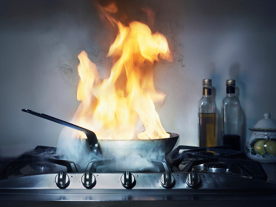 Cooking accidents are the most common cause of accidental home fires. Never leave the stove unattended. Keep flammable items away from the burner. If your food catches fire put a lid on the equipment and wait for the fire to extinguish.  #HomeSafety #FirePrevention #KitchenSafety