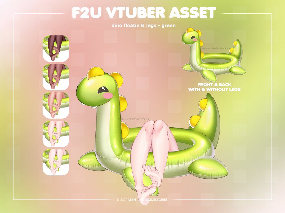 🫧🏝️[ F2U VTUBER ASSET]🏝️🫧

Free to use green dino floatie is now available on my ko-fi! 🩷

Link down below! ⬇️ 

#VTuberAssets