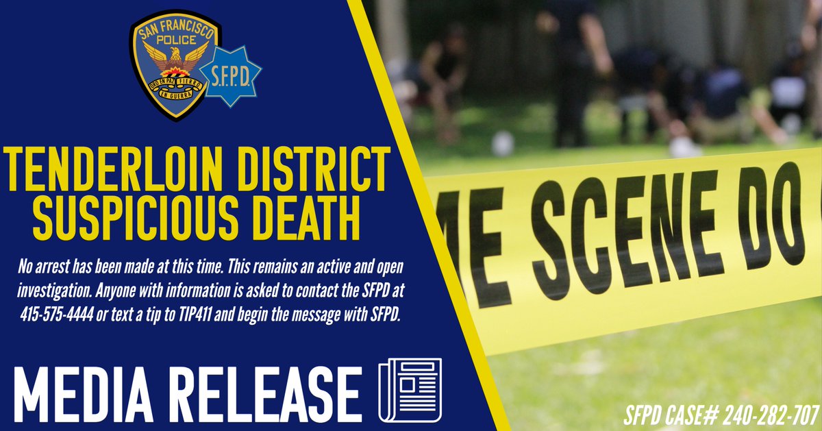 Officers responded to the 200 block of Taylor St. on May 5 at approx. 11:59 AM on a report of an unconscious adult female. Medics declared the victim deceased at the scene. The Medical Examiner has declared the death suspicious. ➡️ tinyurl.com/f28f2brx