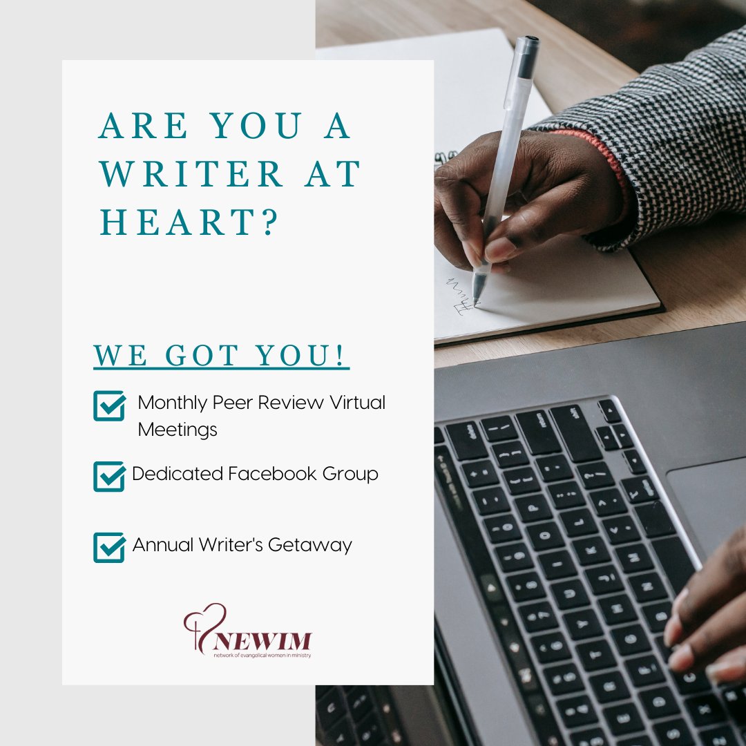 NEWIM Writer's Group is for Christian women who desire support & encouragement from others with similar passions.
No experience necessary! Next Peer Review Meeting is Sat. 5/11/23.
newim.org/writers
#ministrymoment #whatwedo #gettoknowus #newimconnects #newimwritersgroup