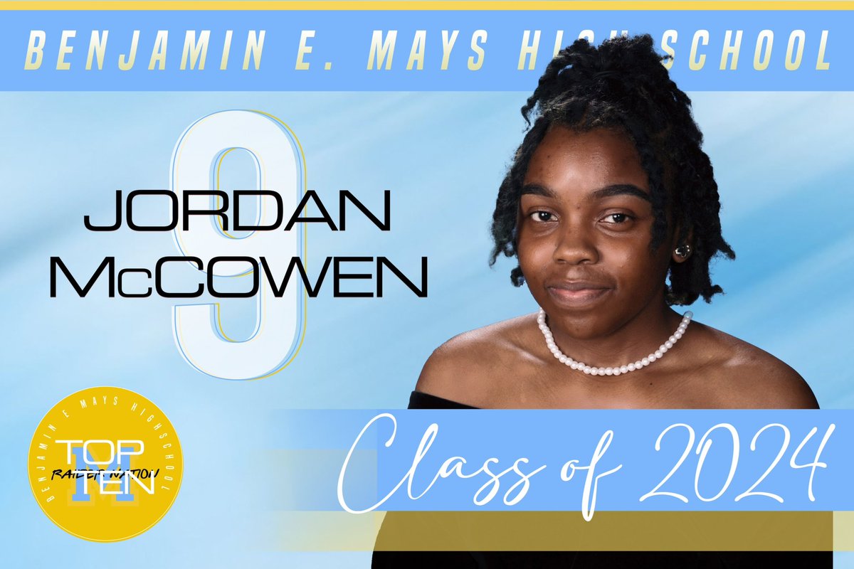 What a wonderful Wednesday to celebrate our number 9️⃣, Jordan McCowen. She makes us proud! 🩵💛👩🏽‍🎓 @BEMaysPRIDE @apsupdate @MsReedtheAP