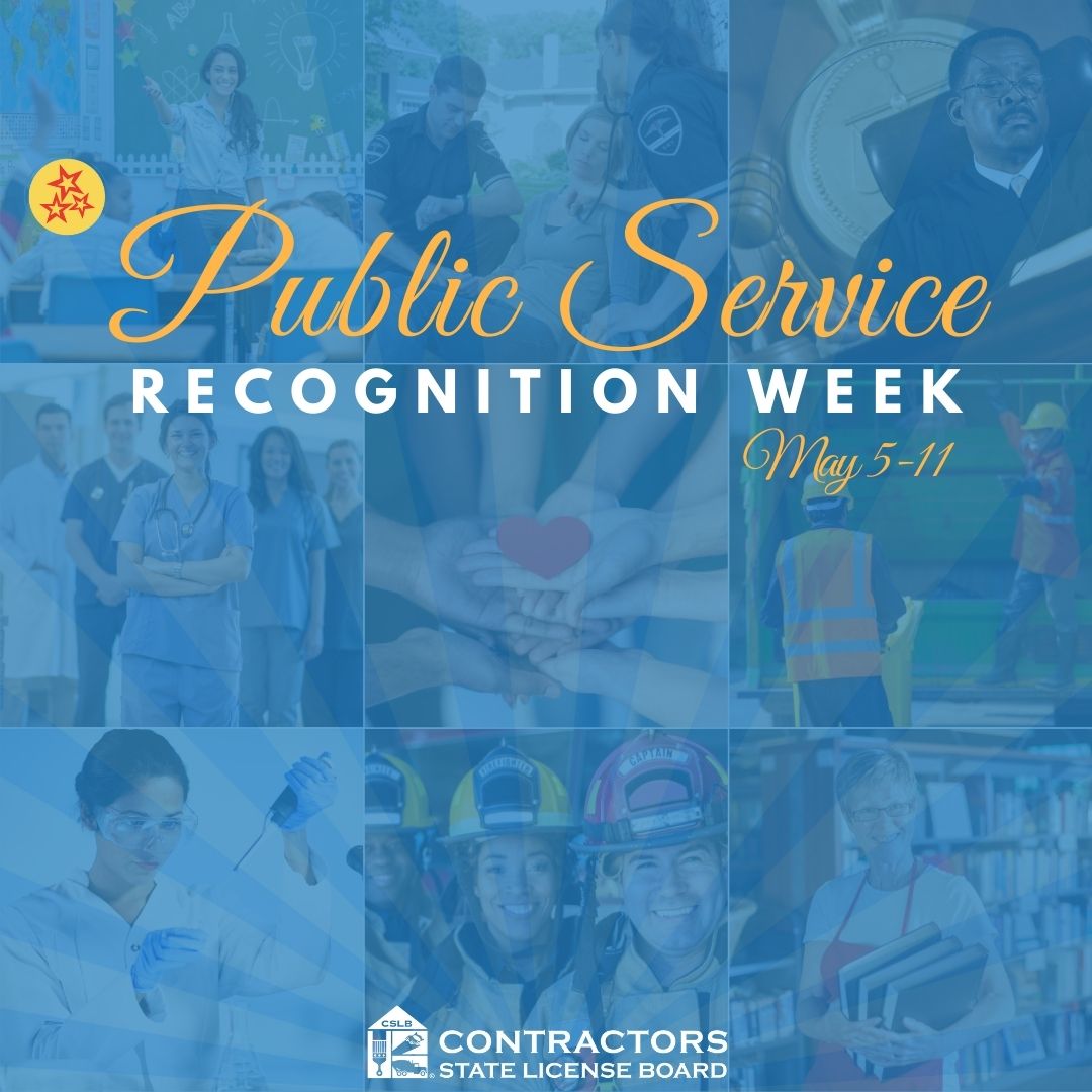 #PSRW is a time to honor the men and women who serve our state as federal, state, county and local government employees. Thank you for all you continue to do. #CSLB #PSRWCA #CAServingCA