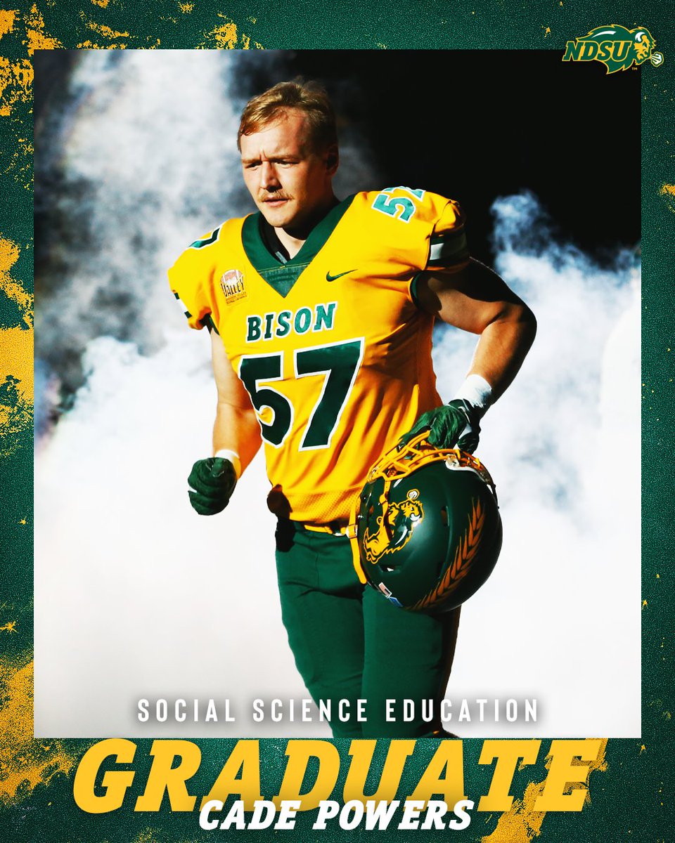 NDSUfootball's tweet photo. Our next senior is Cade Powers who is graduating with a degree in Social Science Education! https://t.co/1kbyTSrR4h