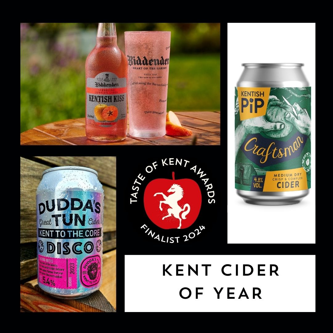 Taste of Kent Awards (@tastekentawards) on Twitter photo Kent Cider of the Year
Biddies Kentish Kiss, <a href="/biddendenvine/">Biddenden Vineyards</a>
Biddenden
Craftsman, <a href="/kentishpipcider/">Kentish Pip Cider</a> Bekesbourne
Disco, <a href="/duddastuncider/">Dudda's Tun Cider</a> Doddington
#kentfood #kentdrink #kentawards #lovekent #finalists Kent Cider of the Year
Biddies Kentish Kiss, <a href="/biddendenvine/">Biddenden Vineyards</a>
Biddenden
Craftsman, <a href="/kentishpipcider/">Kentish Pip Cider</a> Bekesbourne
Disco, <a href="/duddastuncider/">Dudda's Tun Cider</a> Doddington
#kentfood #kentdrink #kentawards #lovekent #finalists