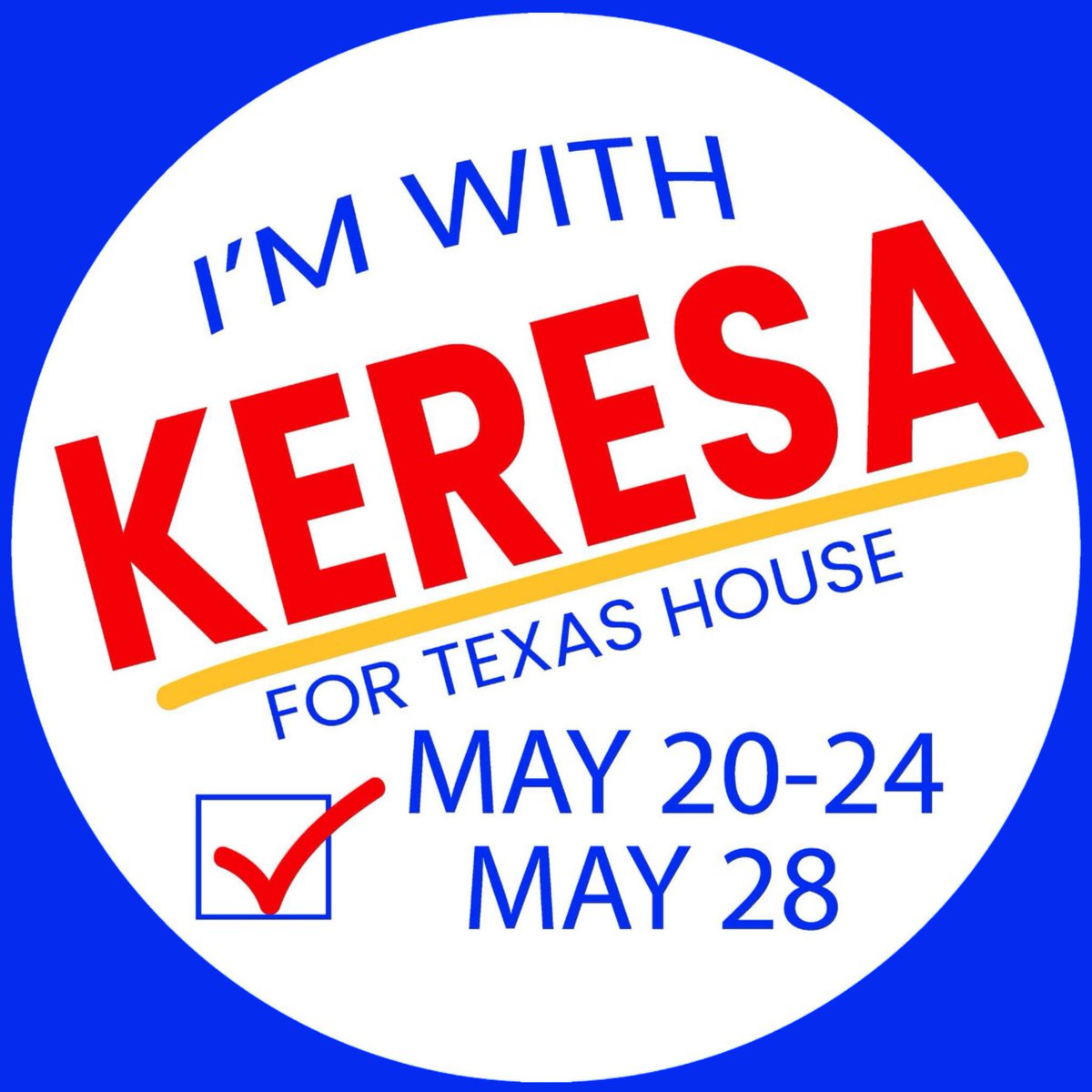 I'm with Keresa for Texas House! Runoff Election Day is today! The voting booths will be open until 7pm. Every vote counts. Please vote for Keresa!#AskKeresa #KeresaRichardson #KeresaForHD61 #ConservativeRepublican #TexansFight #RunoffElectionMay28th2024 #VoteForKeresa #TexasHD61