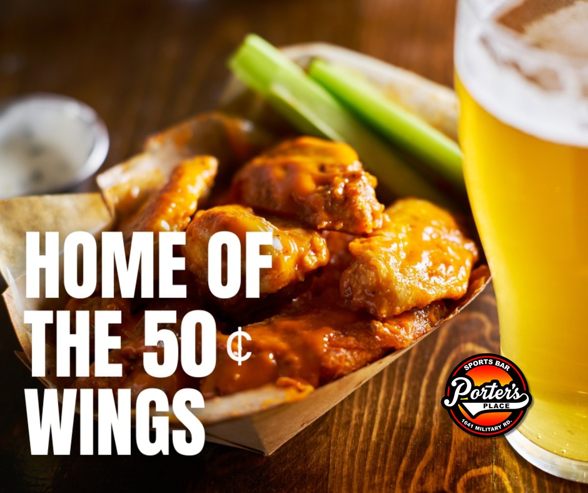 PortersPlace716's tweet photo. Feast on flavor without breaking the bank! π 50Β’ wings at Porter's Place! πΈ
#PortersPlaceSportsBar #50CentWings #BuffNY https://t.co/JXiVz1EXJY
