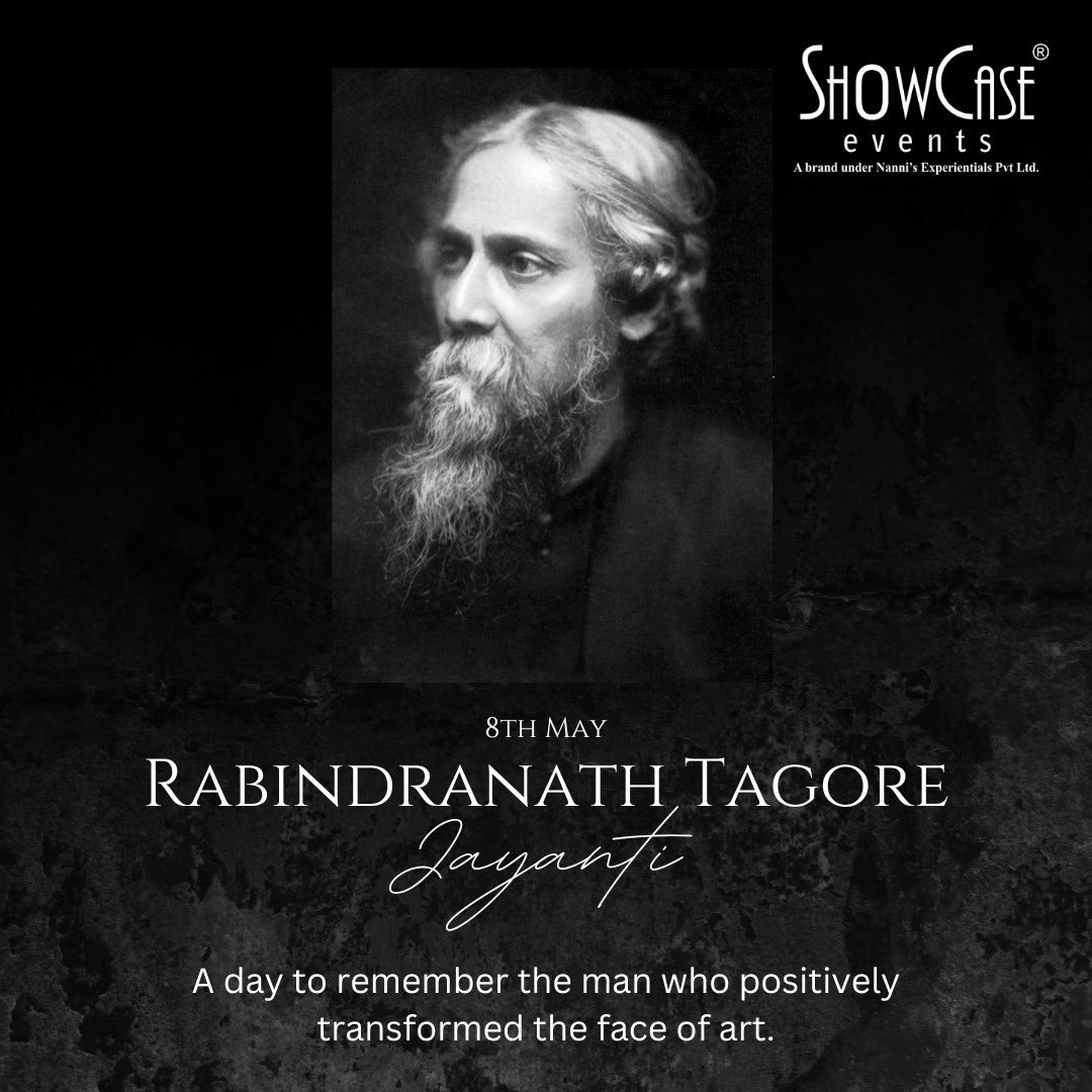events_showcase's tweet photo. May your day be enriched with the core of Tagore's philosophy and the beauty of his words.
#RabindranathTagoreJayanti #BengaliLiterature #Poetry #LiteraryIcon #IndianPoet #NobelPrizeWinner #Gurudev #LiteraryLegacy #IndianCulture \ #Inspiration #Philosophy #Art #showcaseevents https://t.co/nSBDsP4MGX