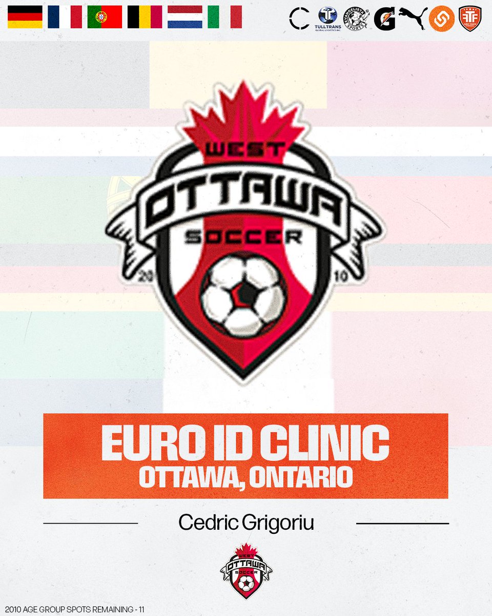 Welcome to the 2024 Euro ID Clinic, Cedric!✔️ Experience & Exposure to European Football in Ottawa this Canada Day⚽🇵🇹🇮🇹🇩🇪🇫🇷🇧🇪🇳🇱 𝗙𝗢𝗥 𝗜𝗡𝗙𝗢 & 𝗥𝗘𝗚𝗜𝗦𝗧𝗥𝗔𝗧𝗜𝗢𝗡 🔗 Link in bio 🧑‍💻 Visit: bit.ly/FTFEuroID #FTFCanada #LeaveYourMark #EuroIDClinic
