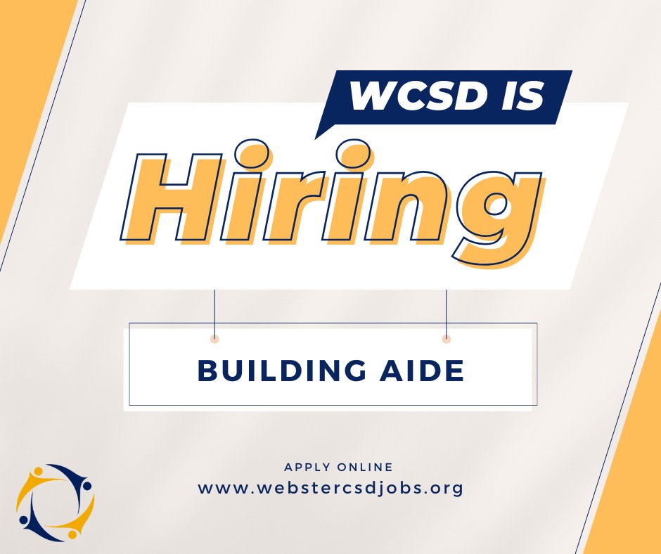 Klem Road North Elementary School is looking for a Building Aide! See details and apply online here: applitrack.com/websterschools… #OneWebster <a href="/WCSDProud/">One Webster</a>