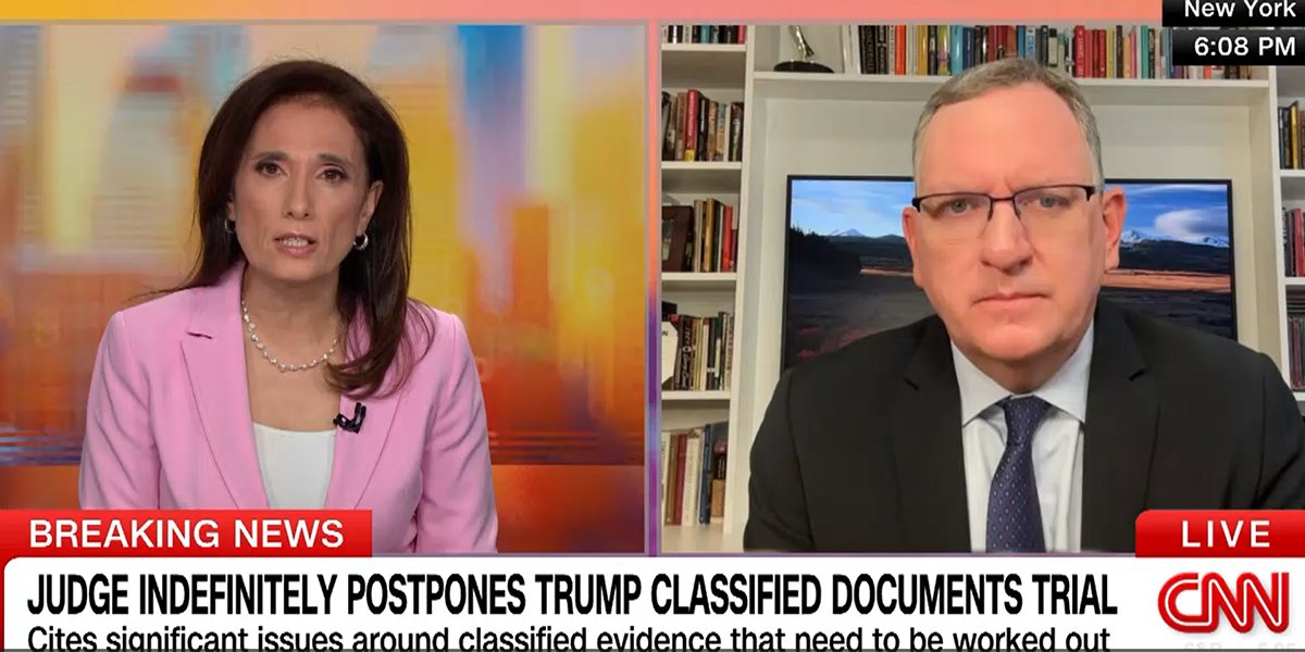 Hofstra Law Prof. @jamesjsample discusses former President Donald Trump’s classified documents trial postponement with @paulanewtonCNN on @firstmove. Watch the interview: go.shr.lc/4dxY8bS #HofstraExperts #DonaldTrump