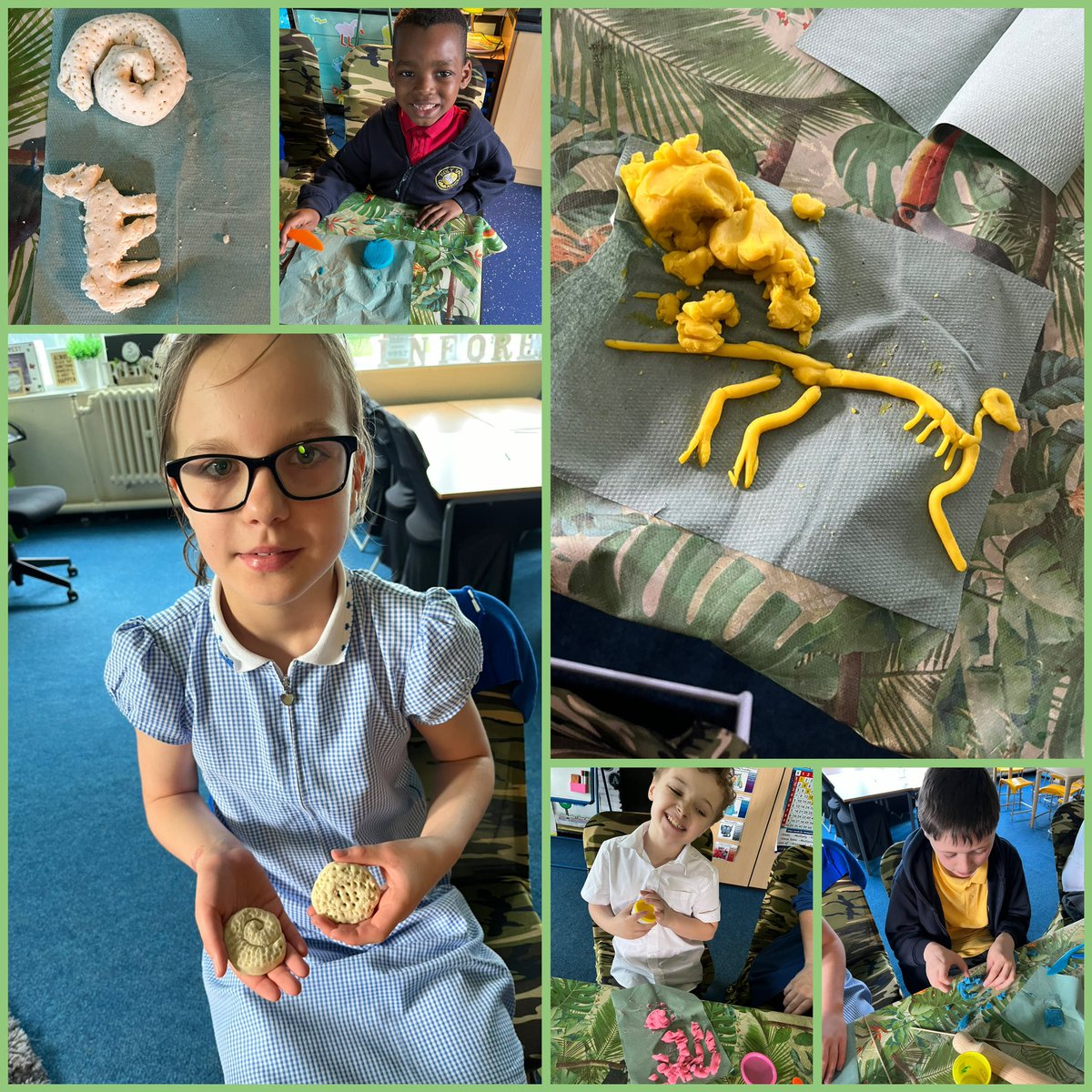 #Rainforest explored Neanderthals & how we can find out more about the past - we made observations of fossils & created some using playdough 🤩 We know that we’re all different & may hold different beliefs about ourselves & the world @HelpPicture #ProtectedCharacteristics