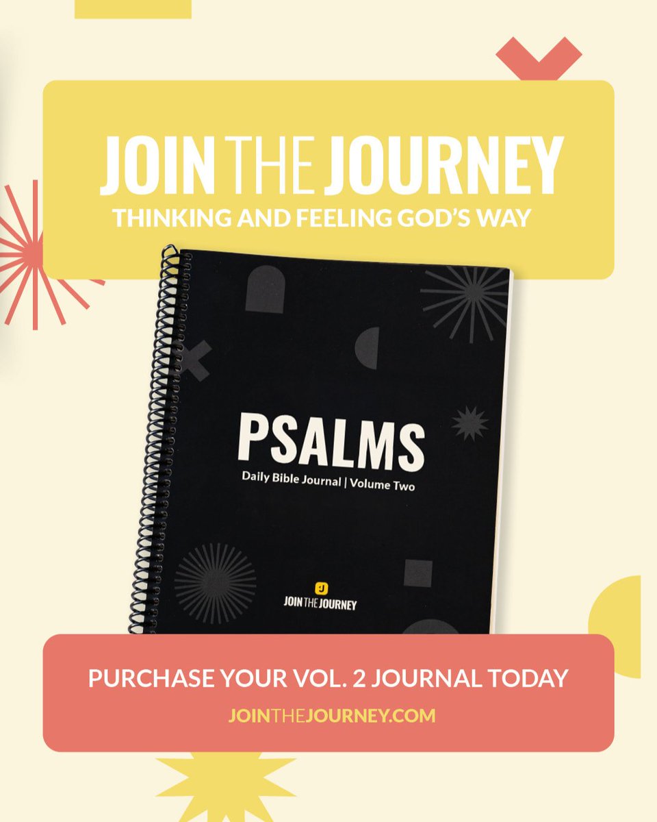 Our newest Join the Journey journals are here! 🎉 The Psalm Journal walks you through the wisdom and poetical books of the Old Testament in an interactive, helpful, and engaging way. Purchase your journals in the Town Center on Sundays or on Amazon today.