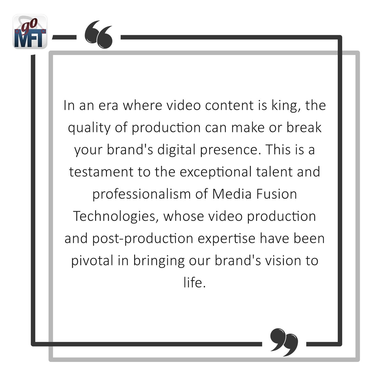 We are continually humbled and honored by the kind comments that our customers share. Our sincere gratitude to you! #Testimonial
__
Winning #ContentMarketing & killer #WebsiteDevelopment globally since 1986
#goMFT
877-554-6638 | goMFT.com