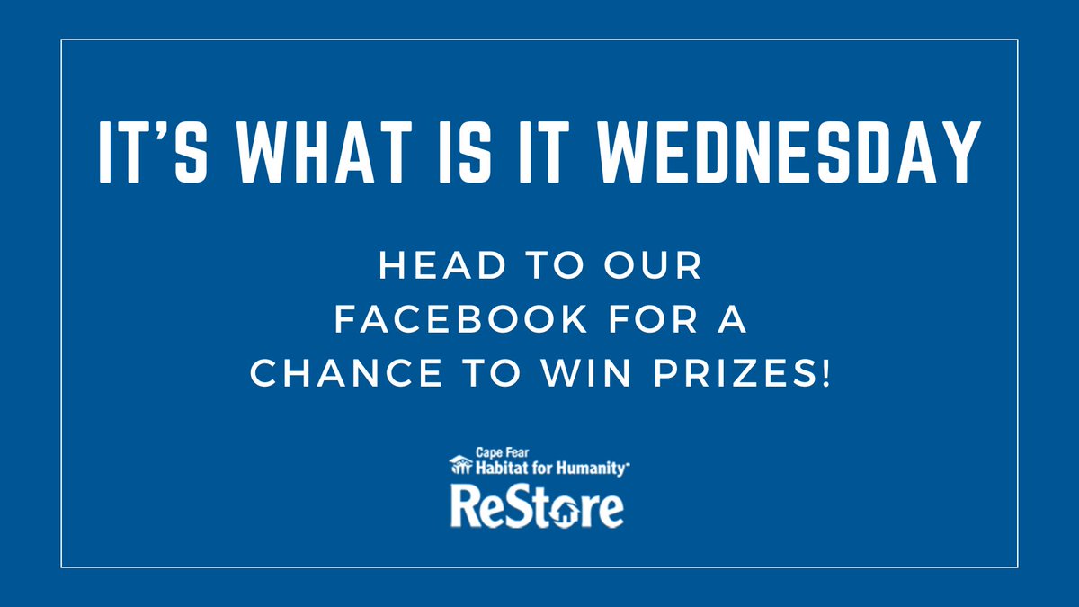 It's 'What Is It Wednesday!' Head to our Facebook to guess what this week's mystery item from the #ReStore could be and one randomly selected winner will receive a $20 gift card to #CapeFear Habitat ReStore next Wednesday, May 15th. *Correct answer not required to win.