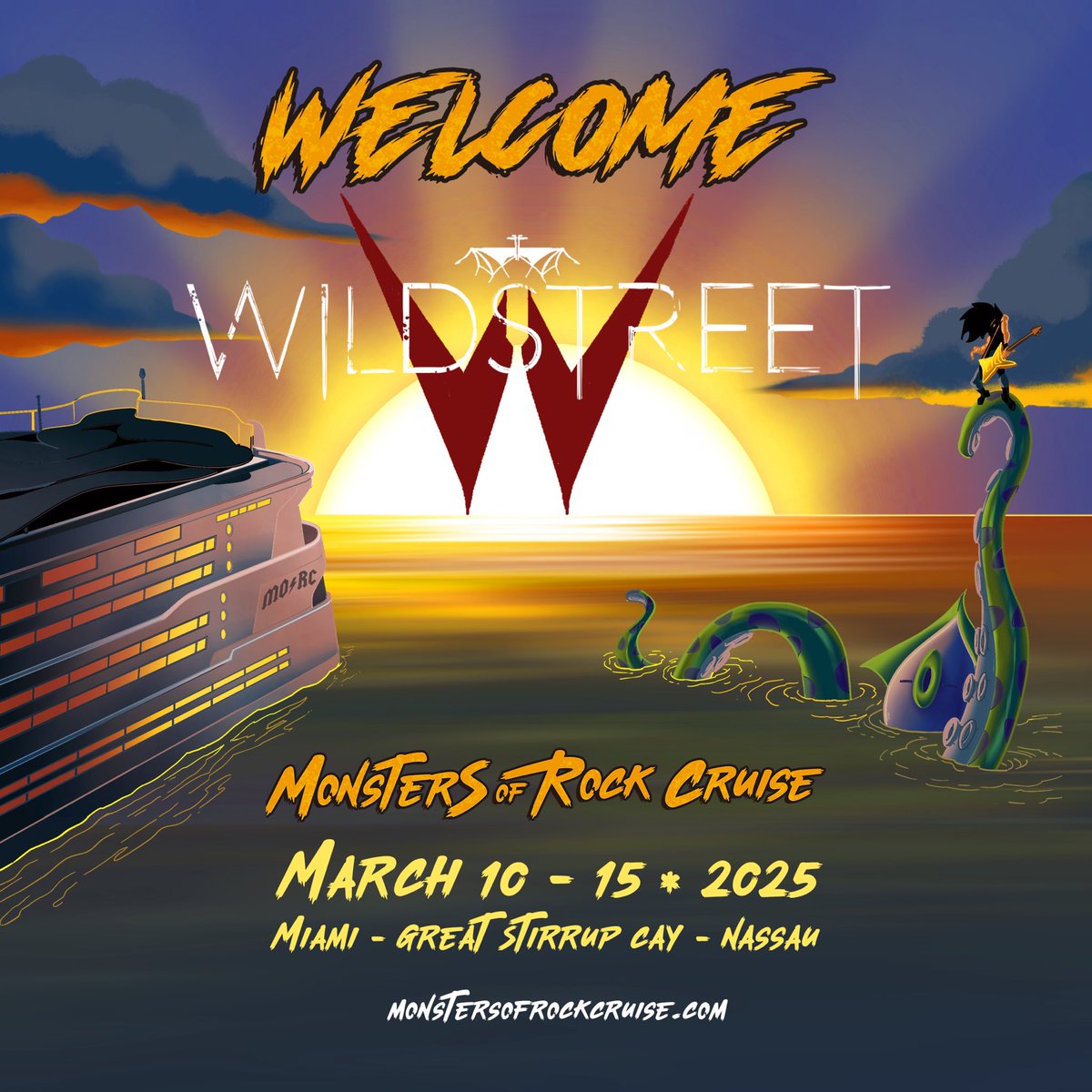 🎱 From parts unknown …
⚓️ Please welcome Wildstreet to the 2024 Monsters Of Rock Cruise! 🛳️🏴‍☠️
Monstersofrockcruise.com
#morc2025 #wildstreet #rocknroll #caribbean #cruise #miami #monstersofrockcruise