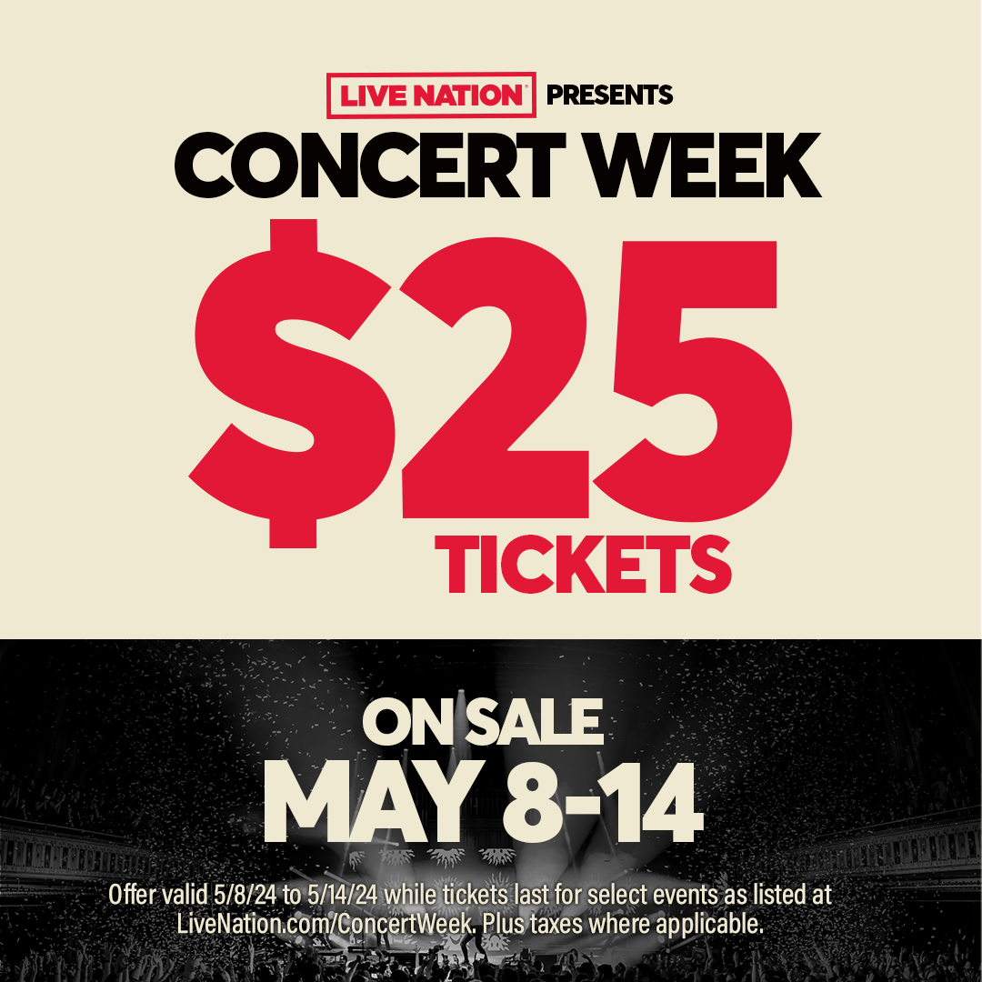 The @LiveNation Concert Week kicks off today and that means you can get tickets to select REBOOT TOUR shows for $25 while supplies last thru Tues, May 14th! Just head to LiveNation.com/ConcertWeek for details.
